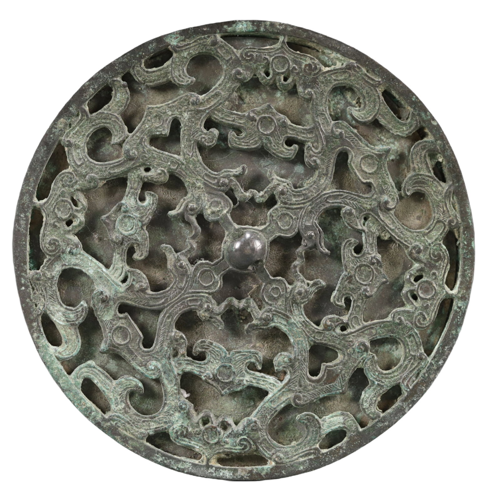 An Archaic Bronze Mirror: An Archaic Bronze Mirror,Ancient Time, China,Size:4.2inx0.2in Weight:235.8g 青铜铜镜,中国远古时期