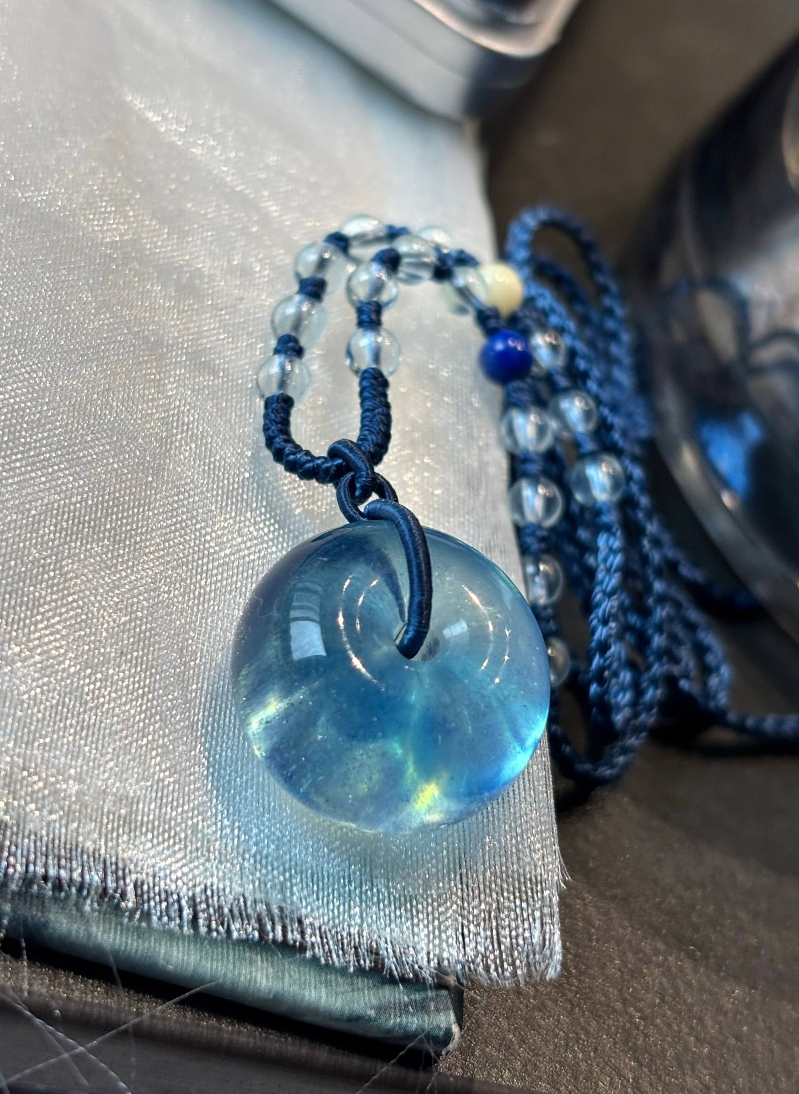 An Exquisite Aquamarine Necklace: An Exquisite Aquamarine Necklace,Size:21mmx13mm,Weight:12g 海蓝宝项链