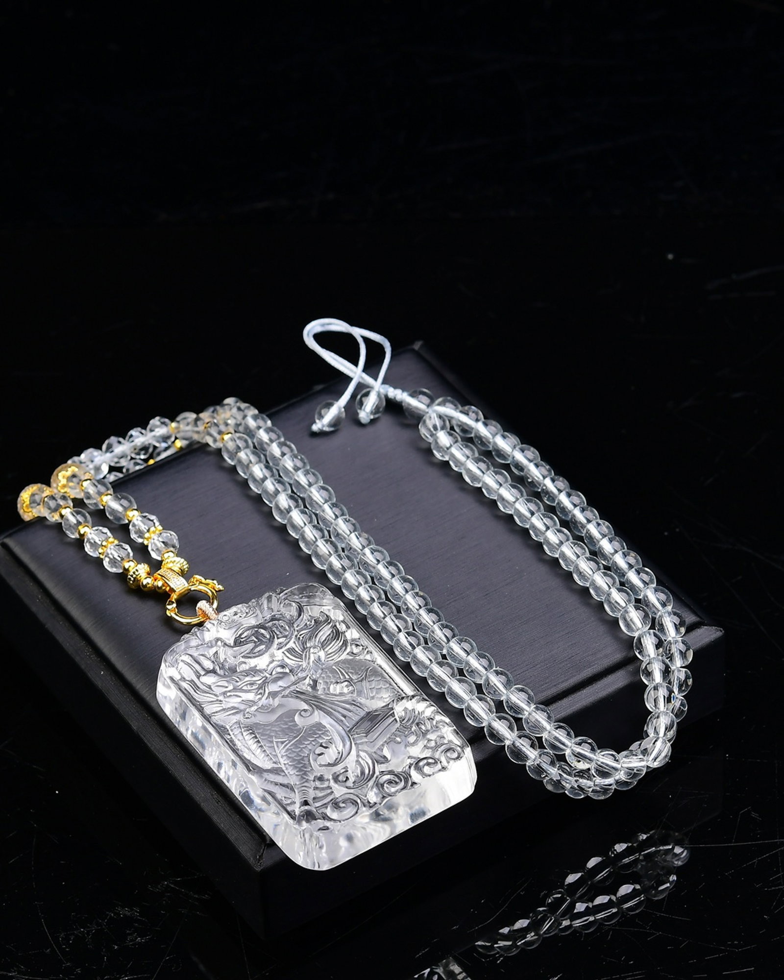 An Exquisite Crystal Kylin Pattern Pendant - 5