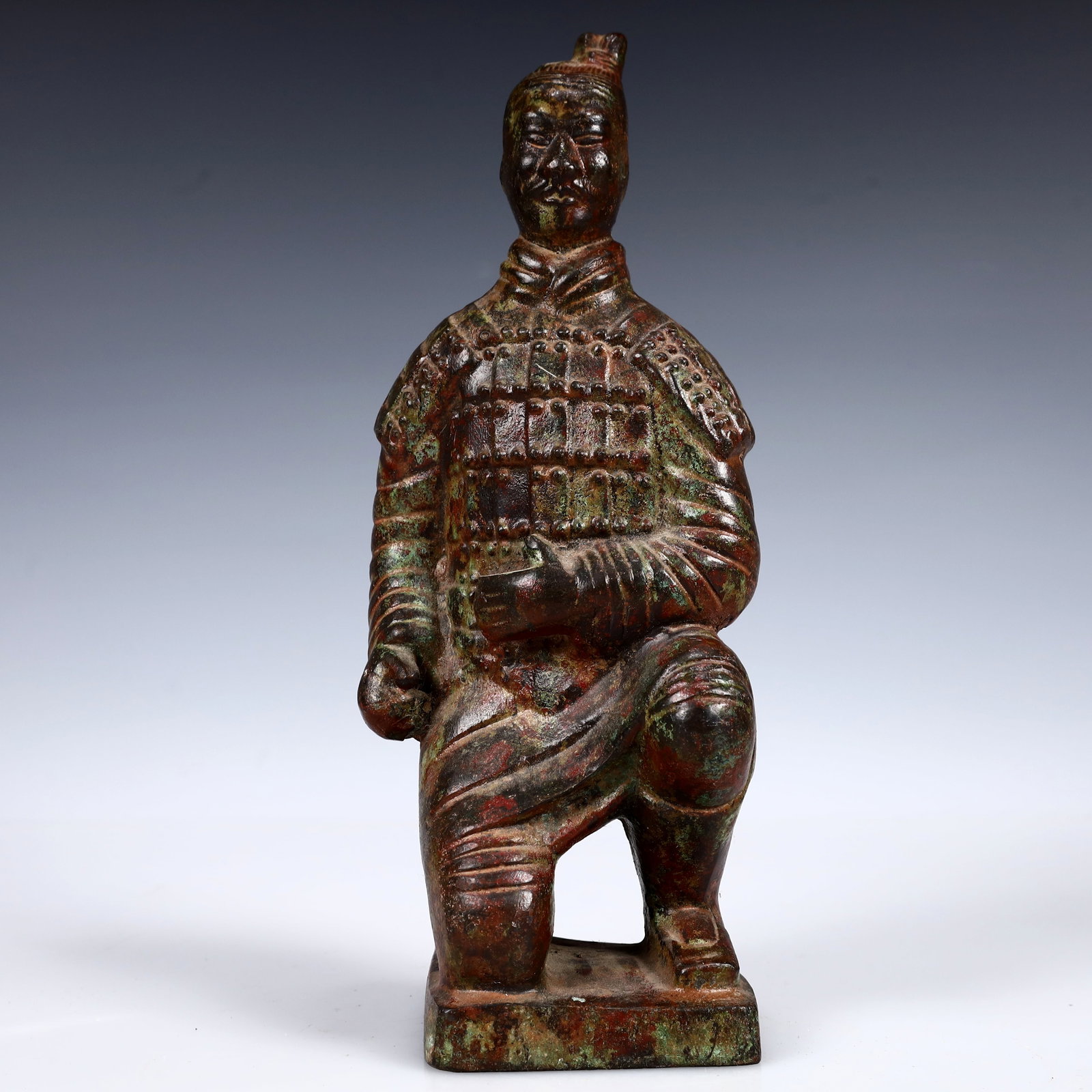 A Rare Bronze Figure Ornament: A Rare Bronze Figure Ornament,Han Dynasty, China,Size:3.9inx3.5inx9.8in,Weight:2050g 青铜人物摆件,中国汉代