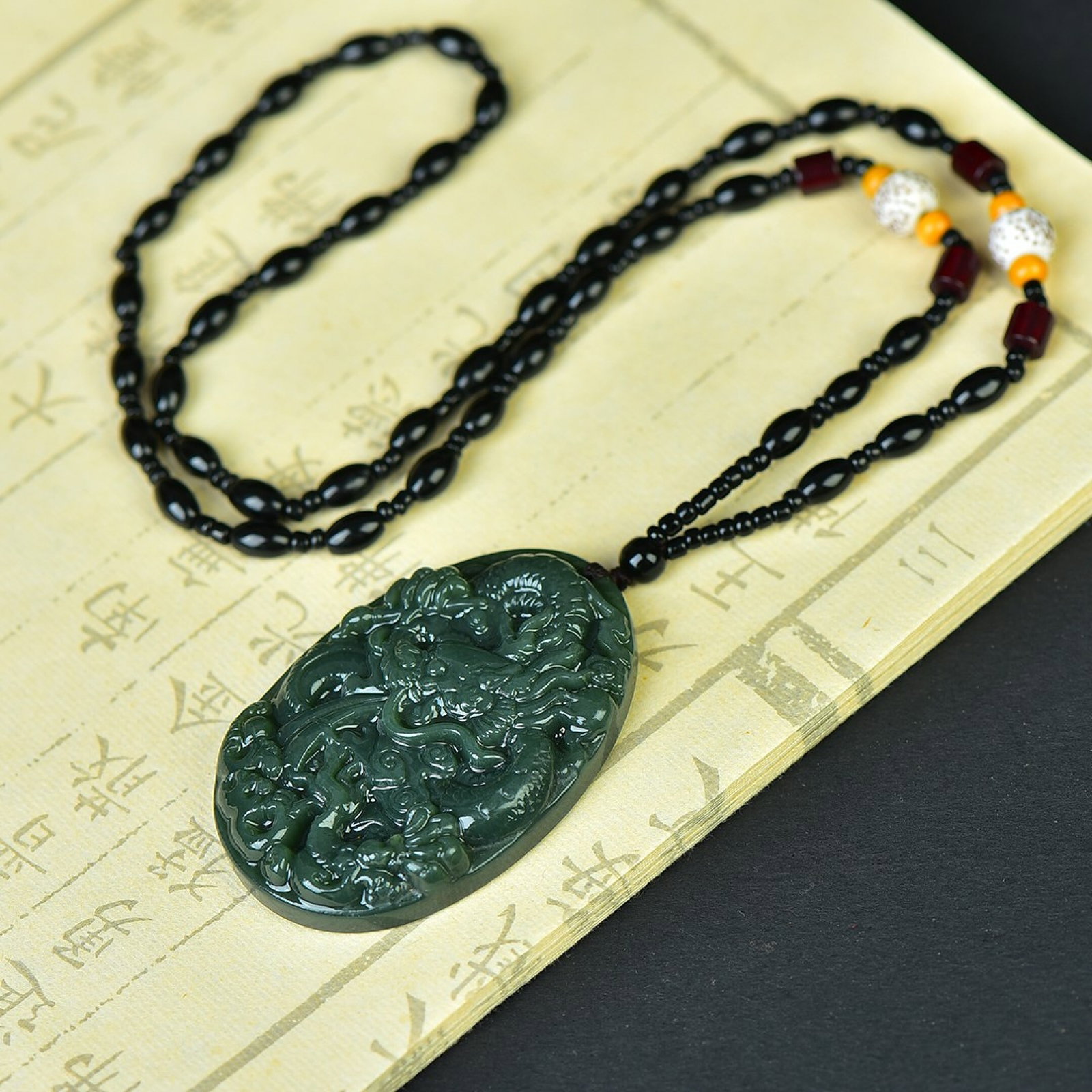 An Exquisite Jasper Dragon Pattern Pendant - 4