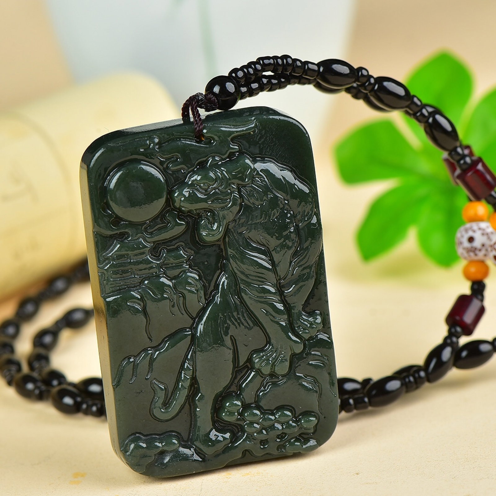 An Exquisite Jasper Tiger Pattern Pendant - 2