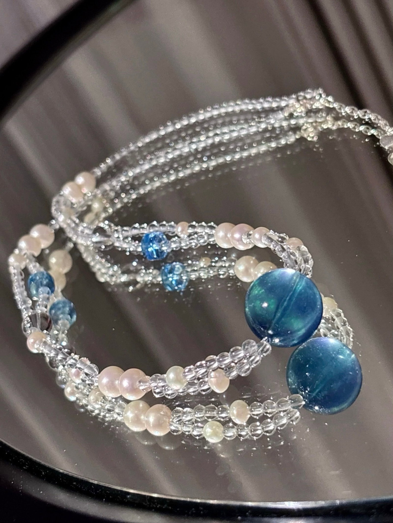 An Exquisite Aquamarine Necklace,Inlaid Pearl: An Exquisite Aquamarine Necklace,Inlaid Pearl,Size:16mm,Weight:20.5g 海蓝宝项链,嵌珍珠