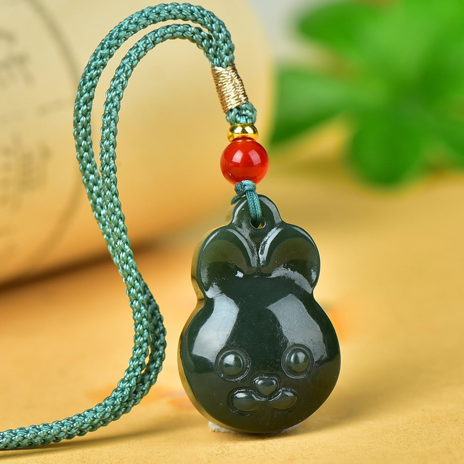 An Exquisite Jasper Rabbit Pattern Pendant - 2