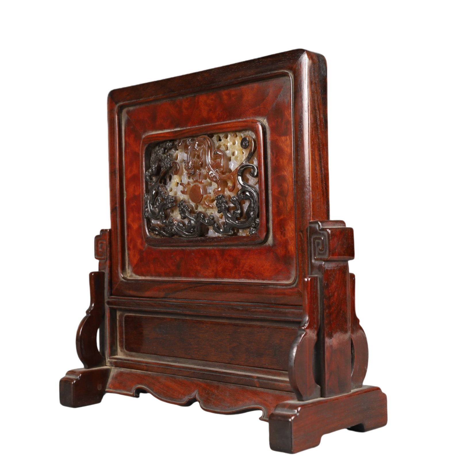 A Precious Agate Auspicious Beast Table Screen - 2