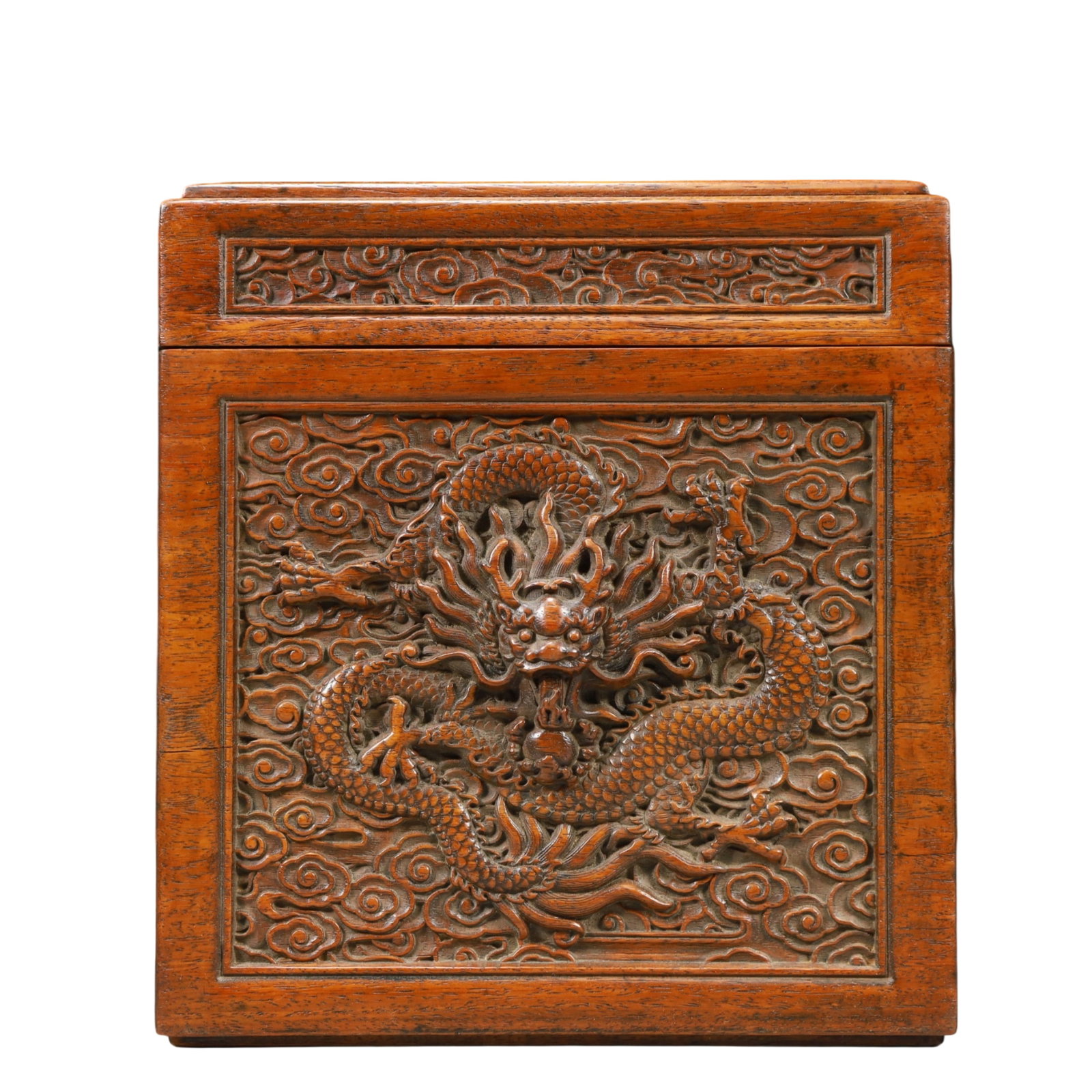 An Exquisite Boxwood Dragon Pattern Box - 2