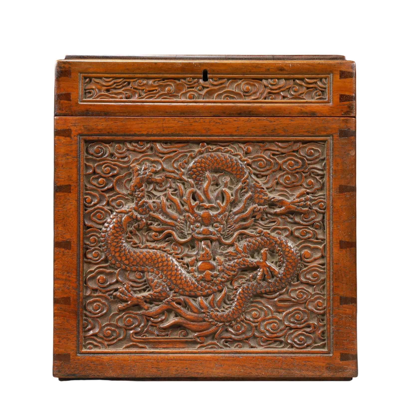 An Exquisite Boxwood Dragon Pattern Box - 4