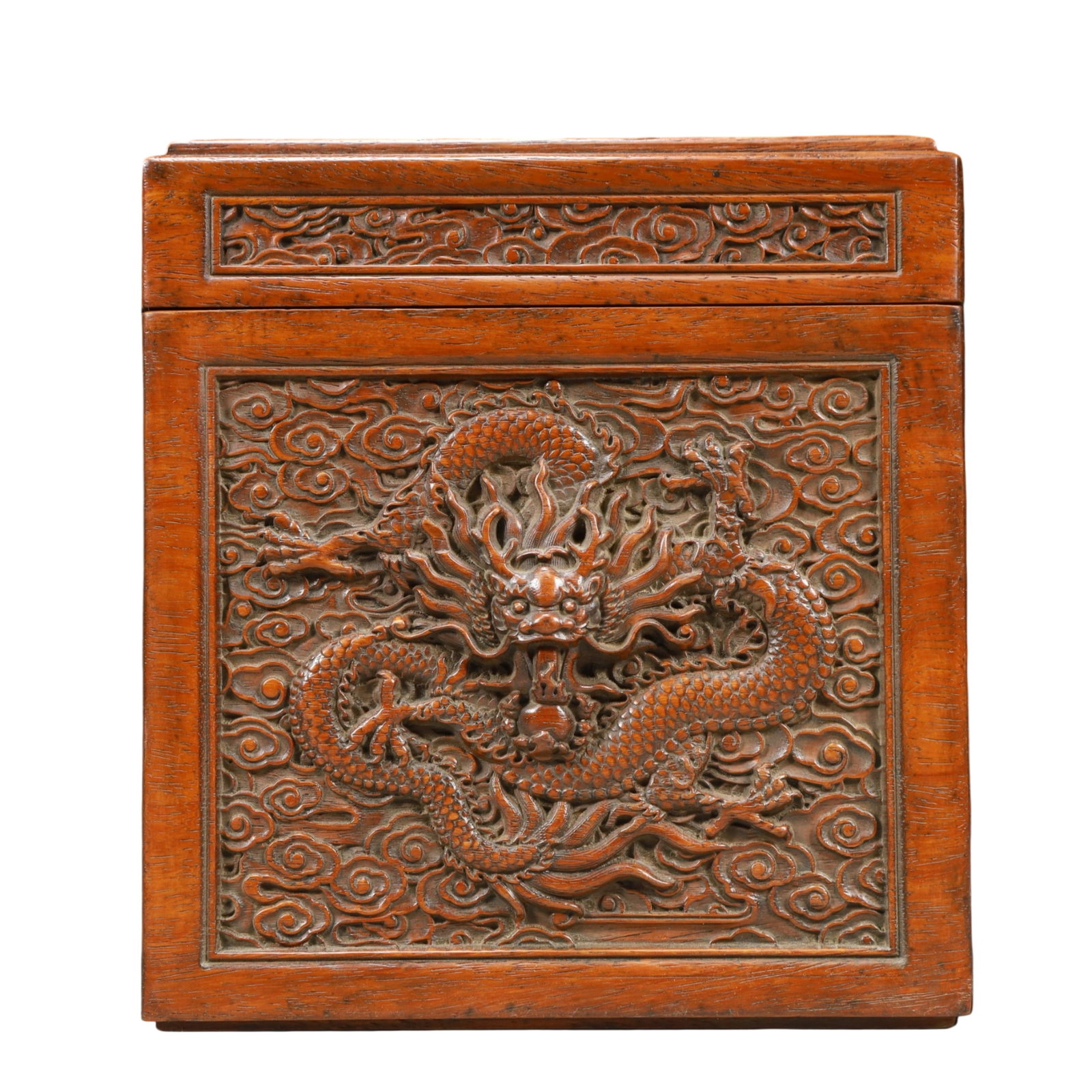An Exquisite Boxwood Dragon Pattern Box - 5