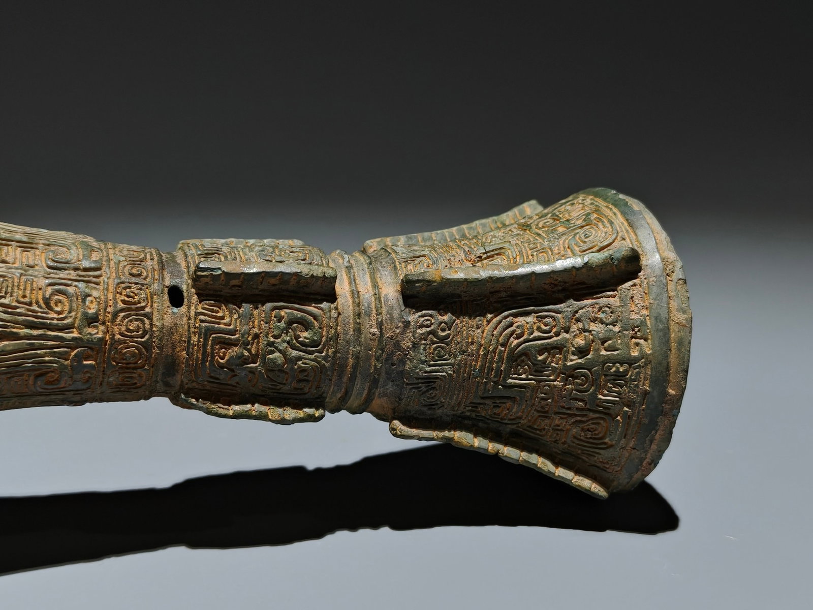 An Archaic Bronze Beast-Face Pattern Gu - 6
