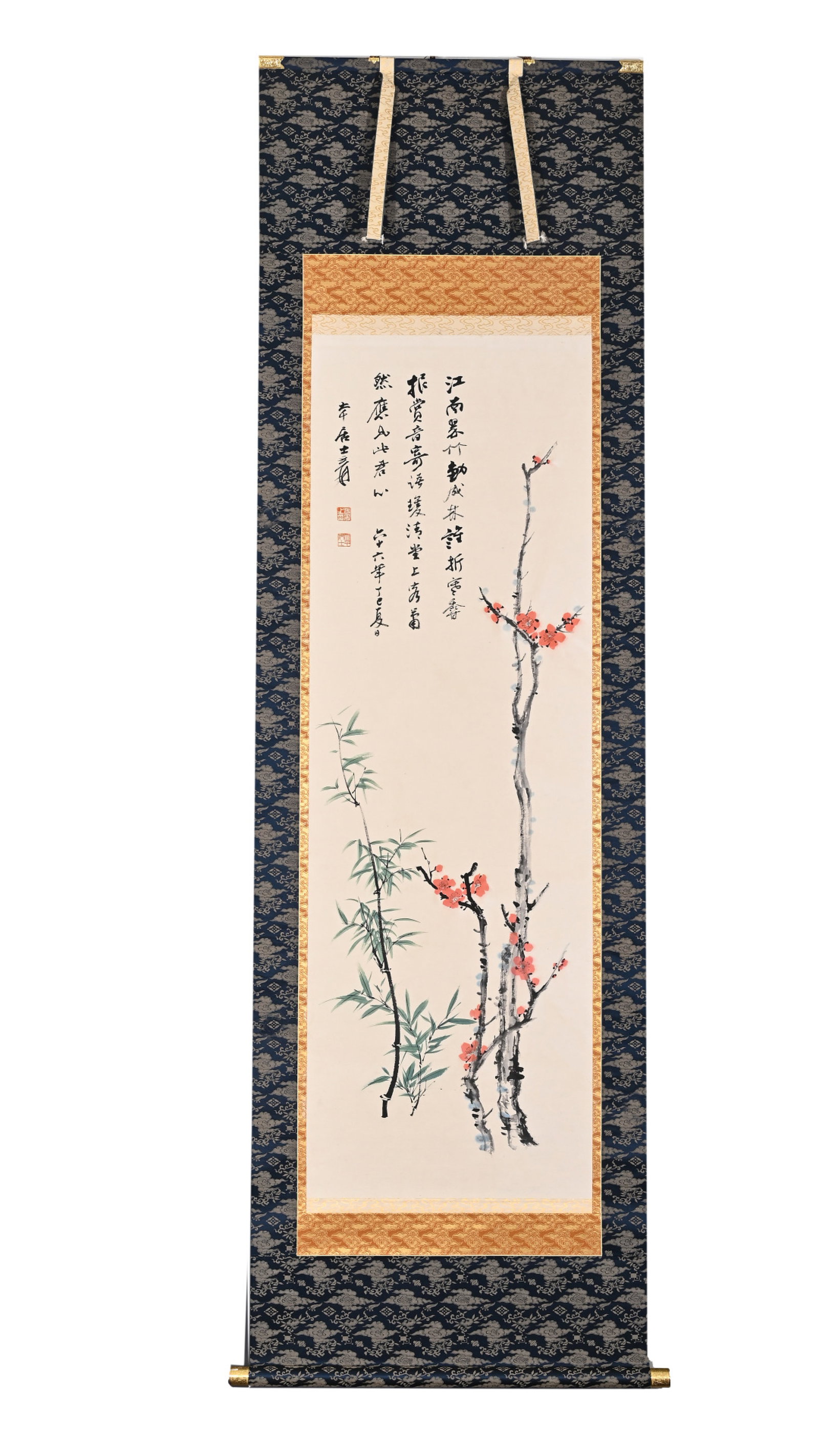A Chinese Vertical Scroll Ink Painting of Flower on Paper: A Chinese Vertical Scroll Ink Painting of Flower on Paper,Zhang Daqian,Size:50.4inx16.5in 一幅中国水墨花卉画立轴,张大Õ