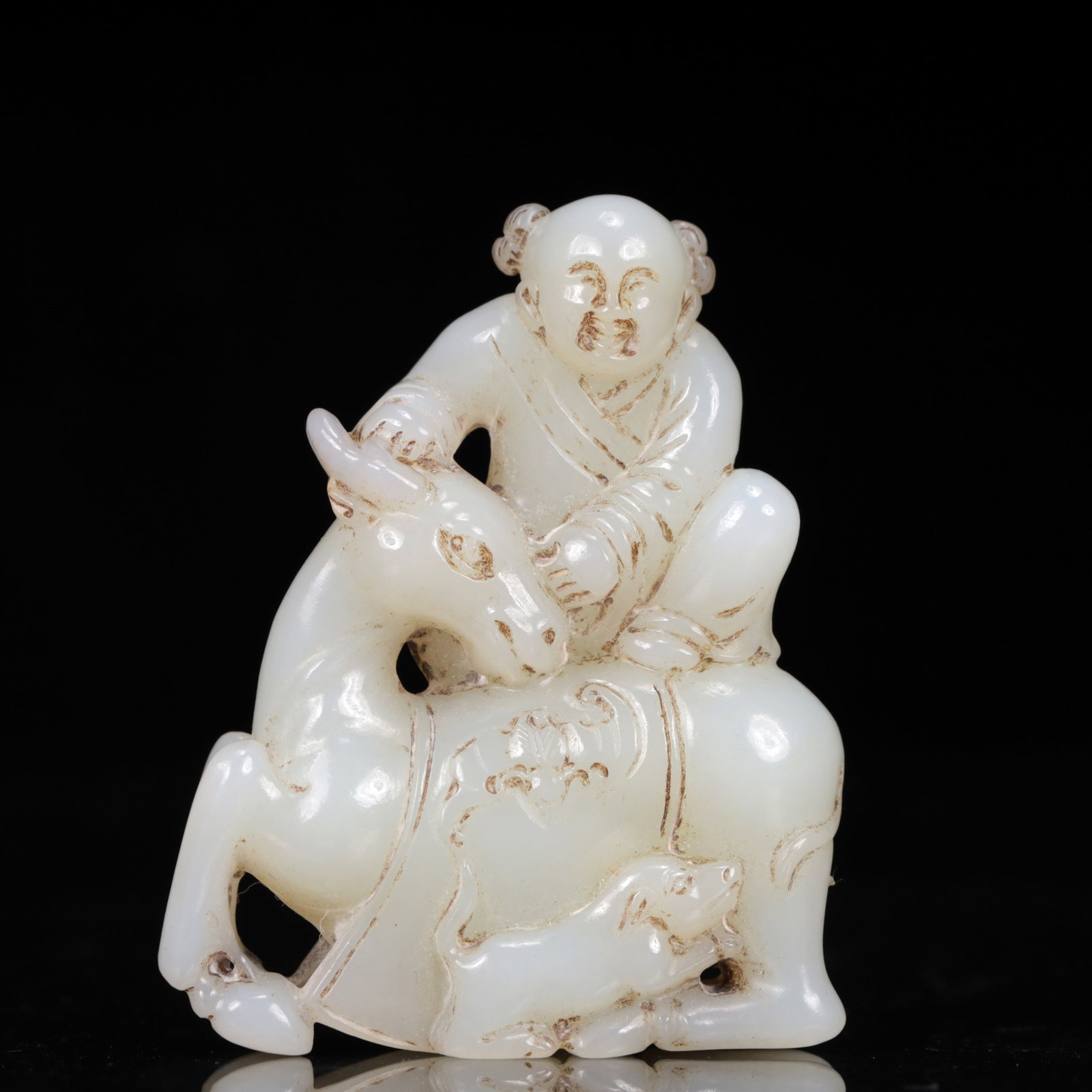 An Exquisite White Jade Figure Ornament: An Exquisite White Jade Figure Ornament,Qing Dynasty, China,Size:2inx0.6inx2.6in,Weight:69g 白玉人物摆件,中国清代