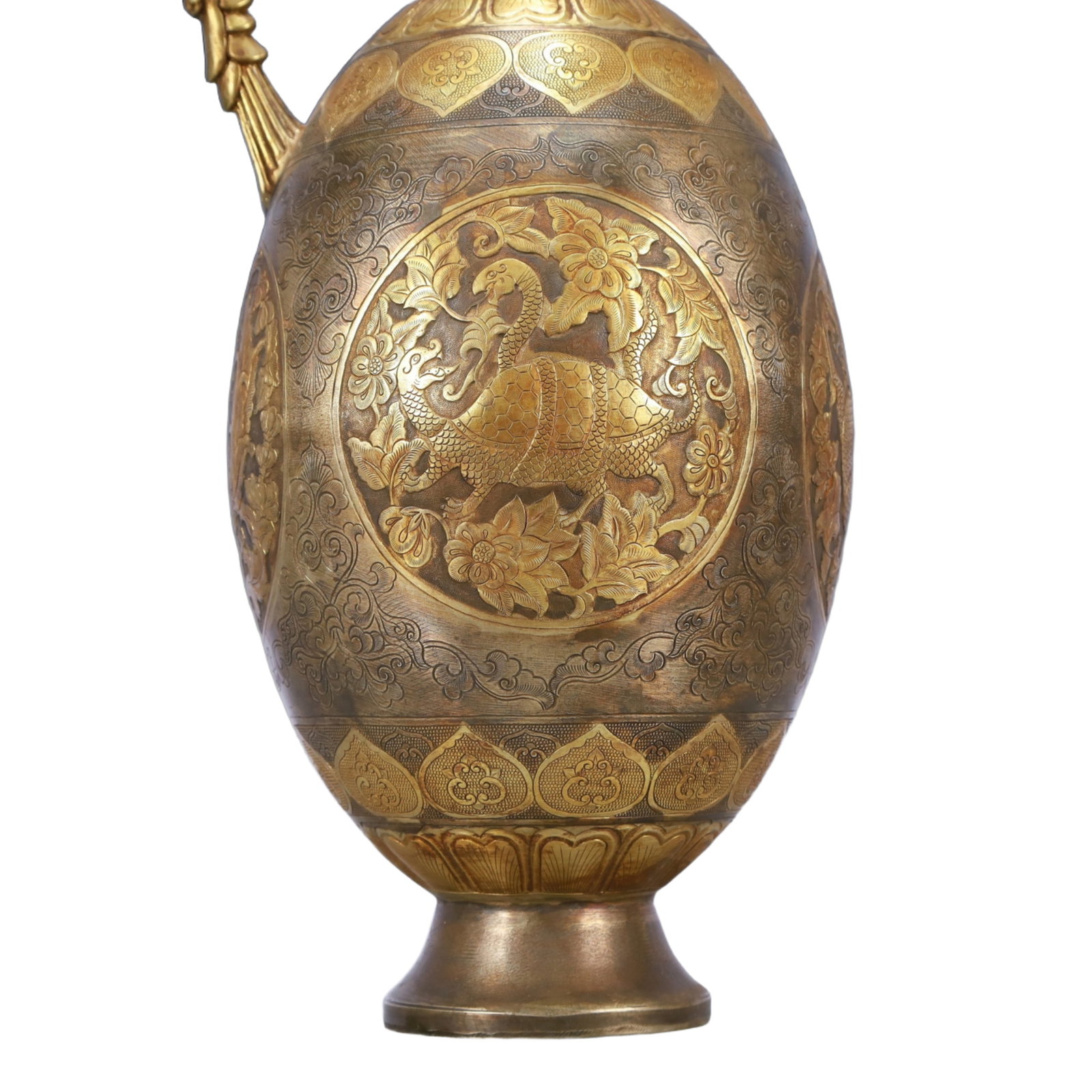 A Huge Gilt Silver Auspicious Beast Pattern Ewer - 3
