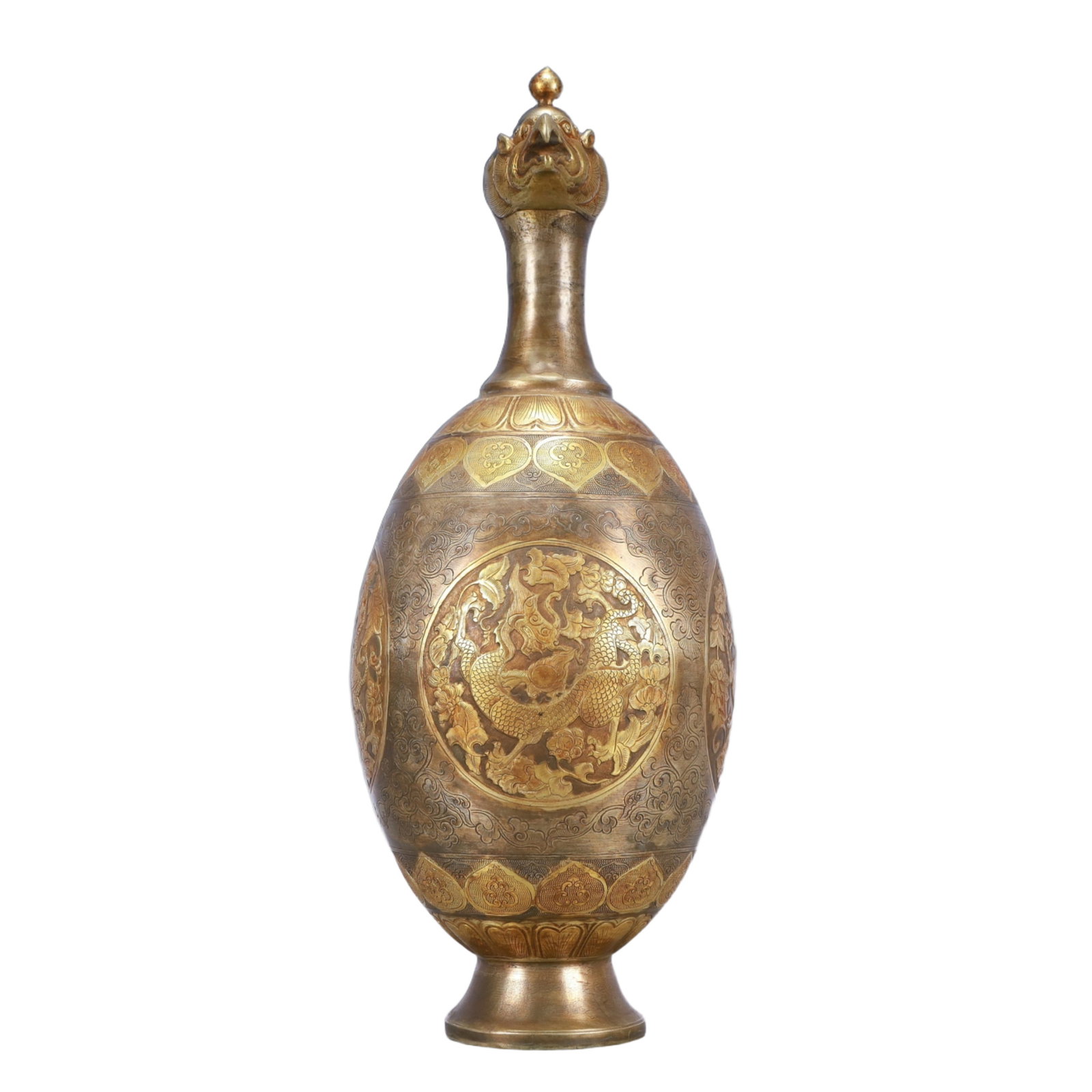 A Huge Gilt Silver Auspicious Beast Pattern Ewer - 5