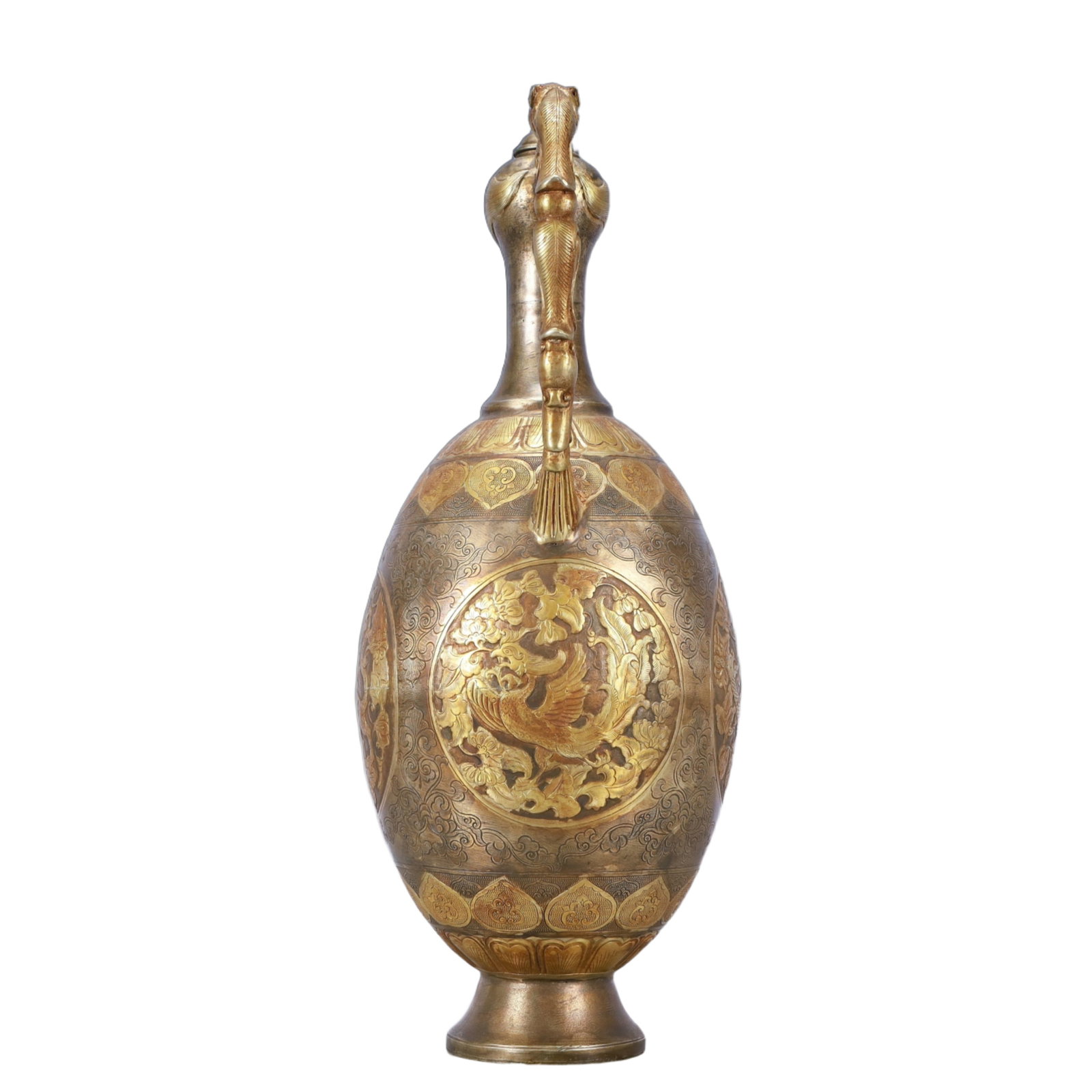 A Huge Gilt Silver Auspicious Beast Pattern Ewer - 9
