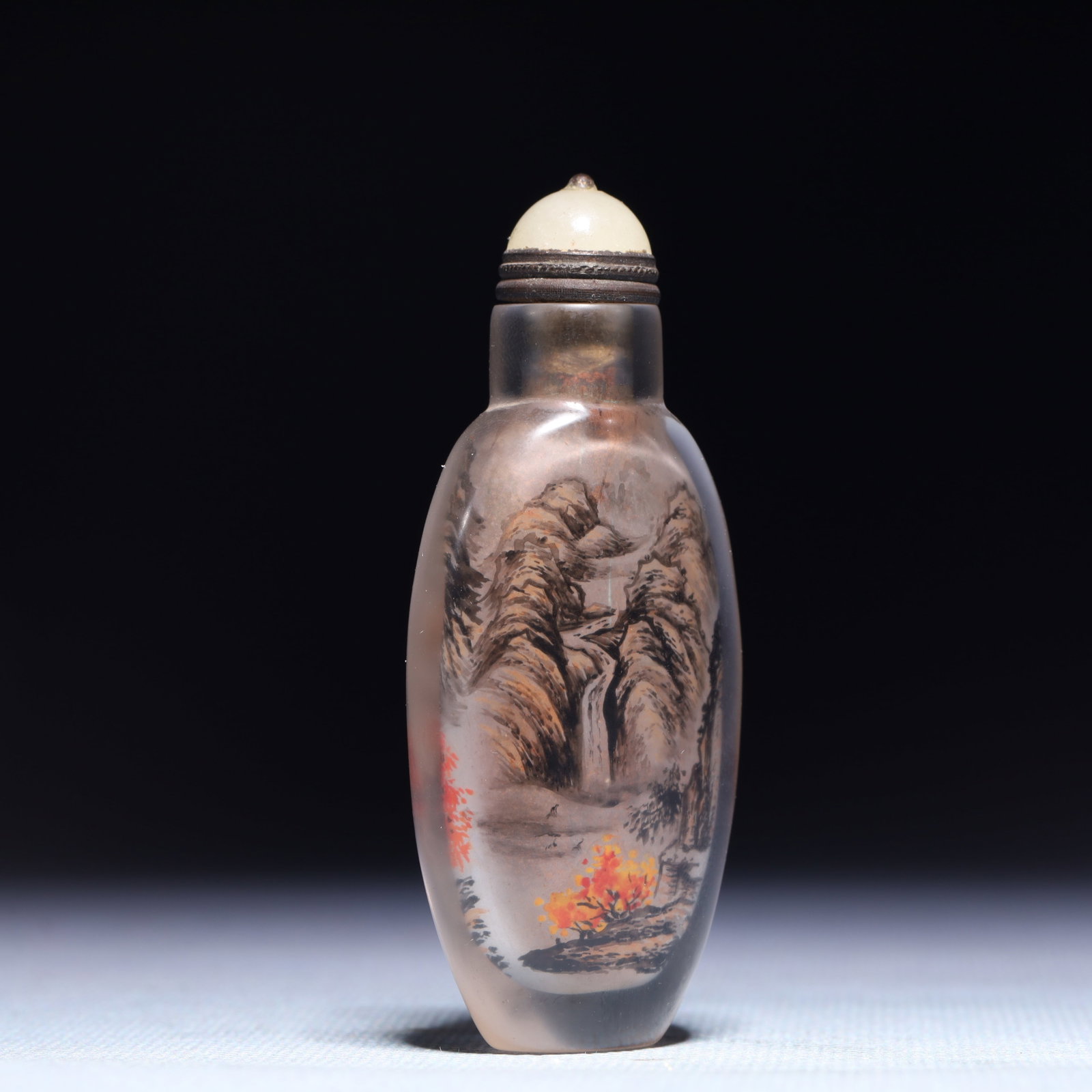 An Exquisite Crystal Landscape Pattern Snuff Bottle - 4