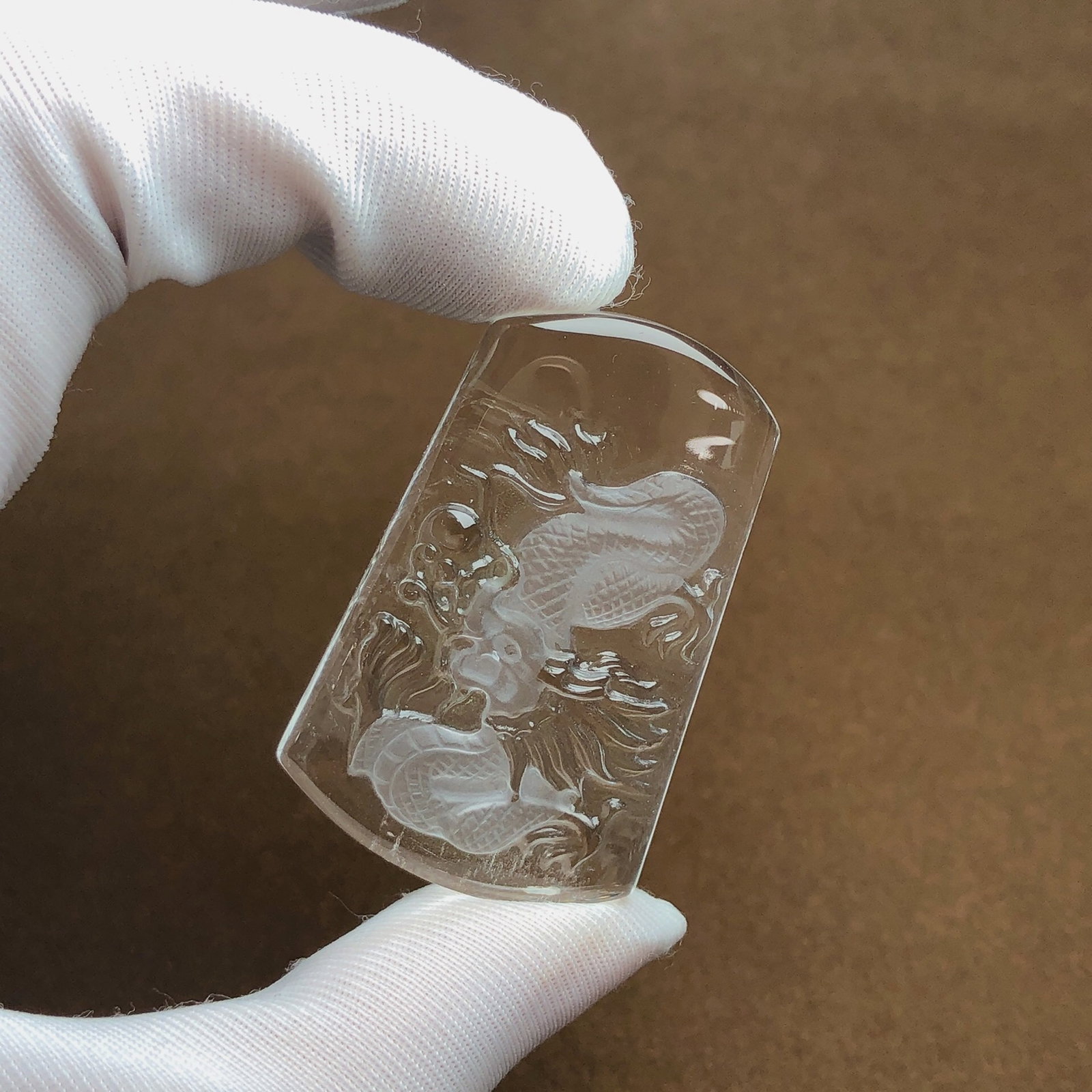 An Exquisite Crystal Dragon Pattern Pendant - 4