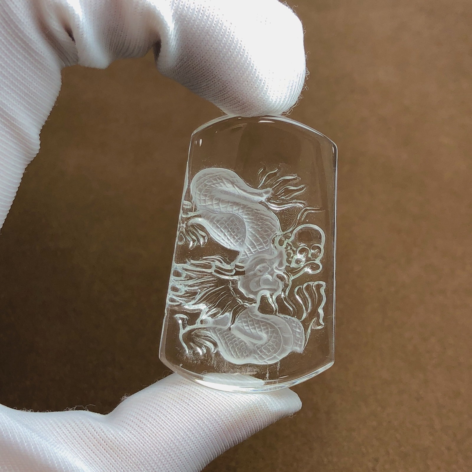 An Exquisite Crystal Dragon Pattern Pendant - 6
