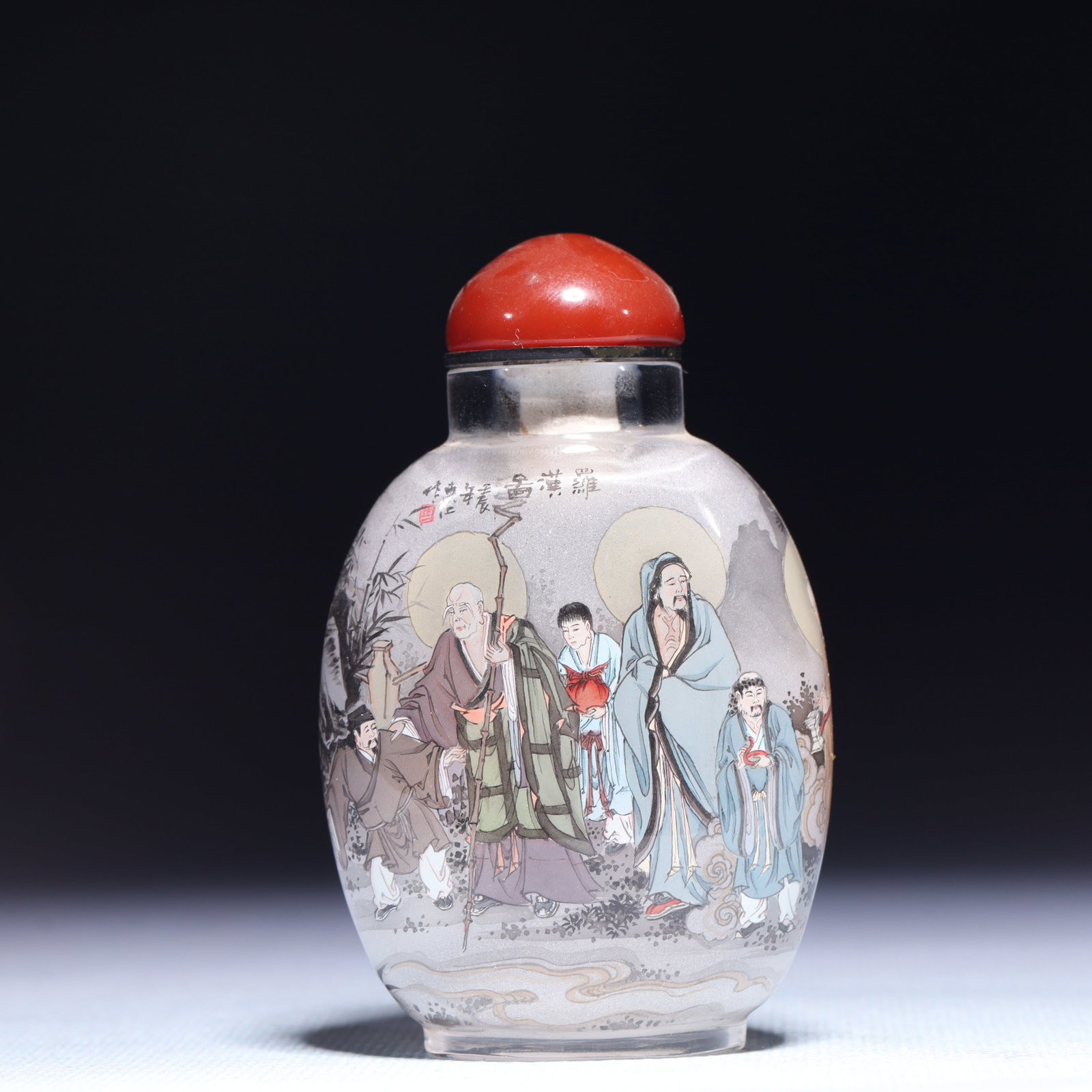 An Exquisite Crystal Character and Story Pattern Snuff Bottle (1 of 8)
