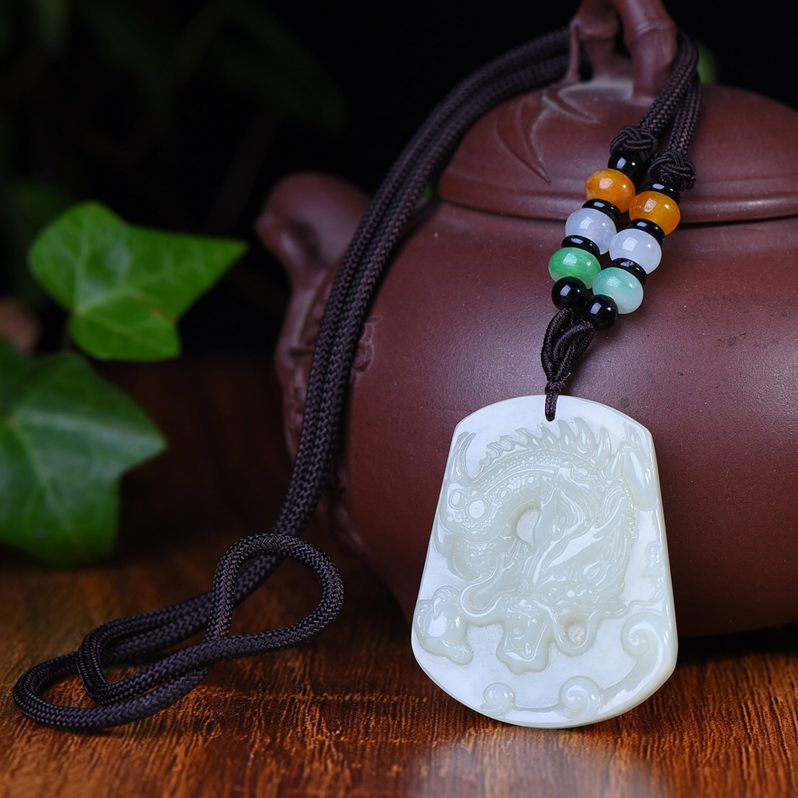 An Exquisite White Jade Dragon Pattern Pendant - 4