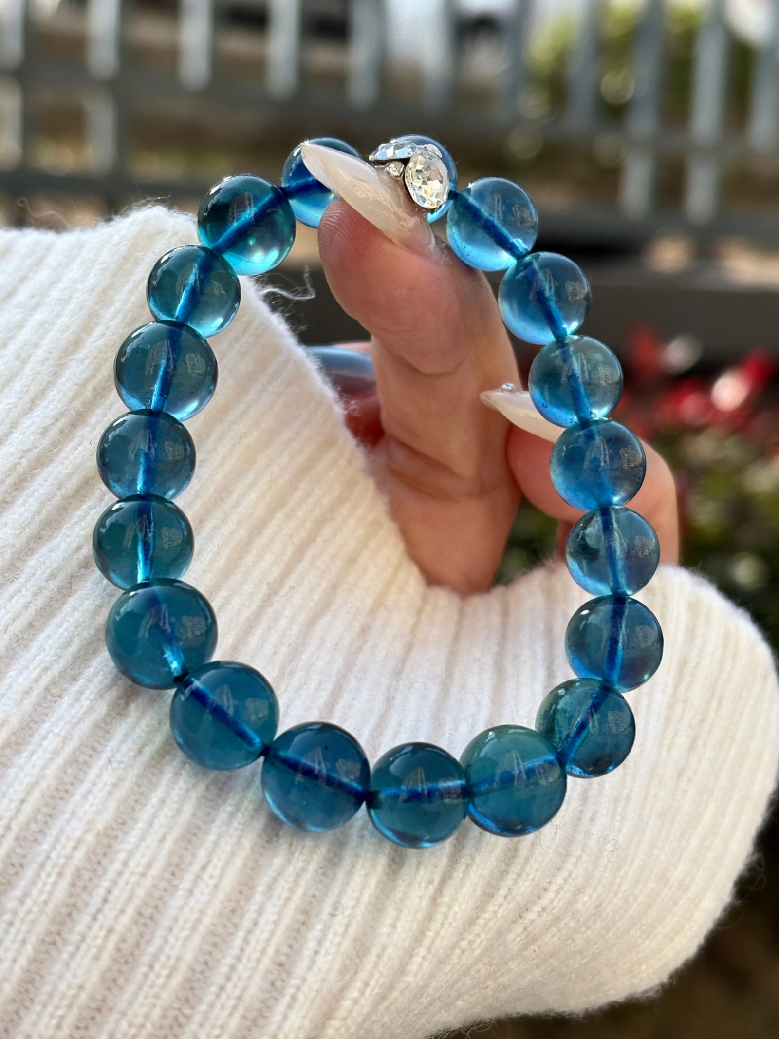 An Exquisite Aquamarine Bracelet: An Exquisite Aquamarine Bracelet,Size:0.4in,Weight:28.8g 海蓝宝手串