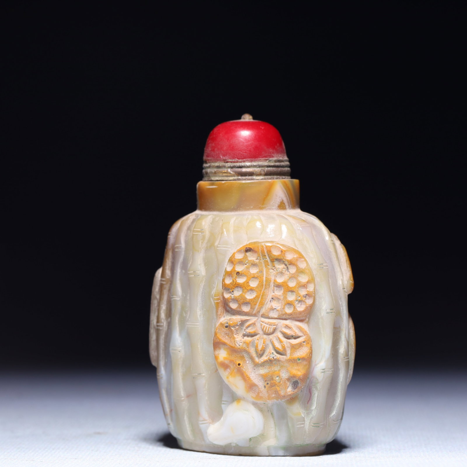 An Exquisite Agate Bamboo Pattern Snuff Bottle - 2
