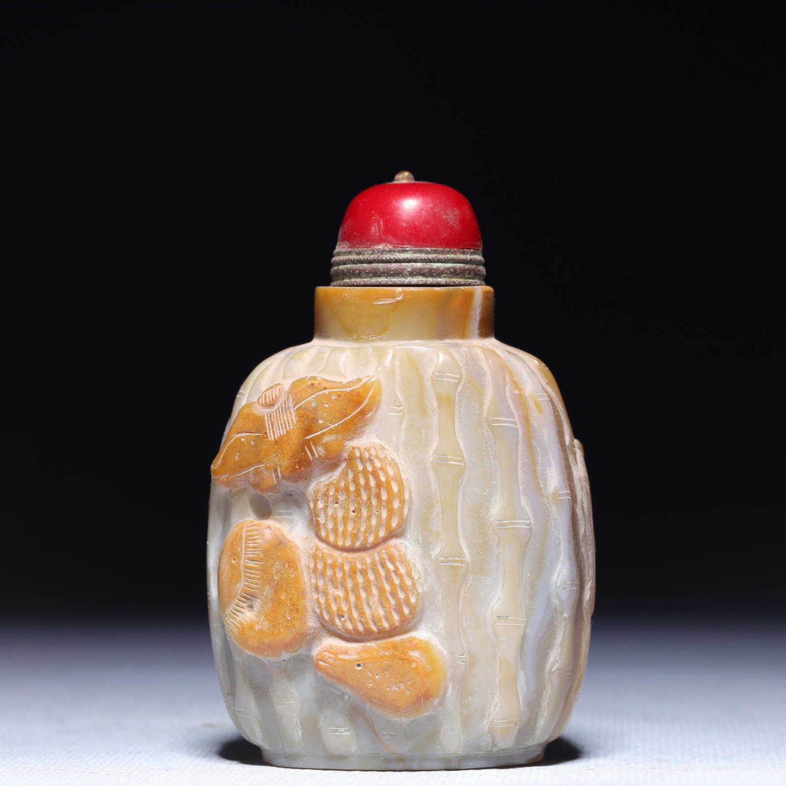 An Exquisite Agate Bamboo Pattern Snuff Bottle - 5