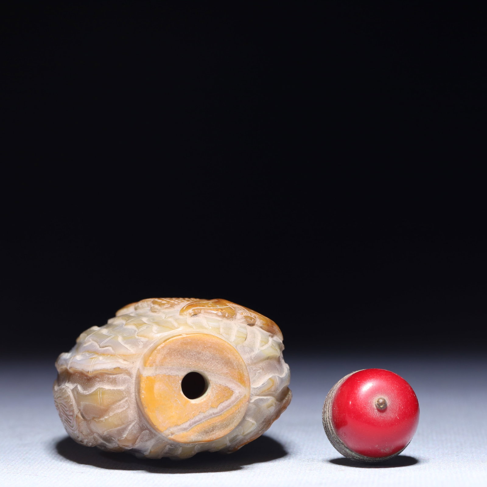 An Exquisite Agate Bamboo Pattern Snuff Bottle - 7