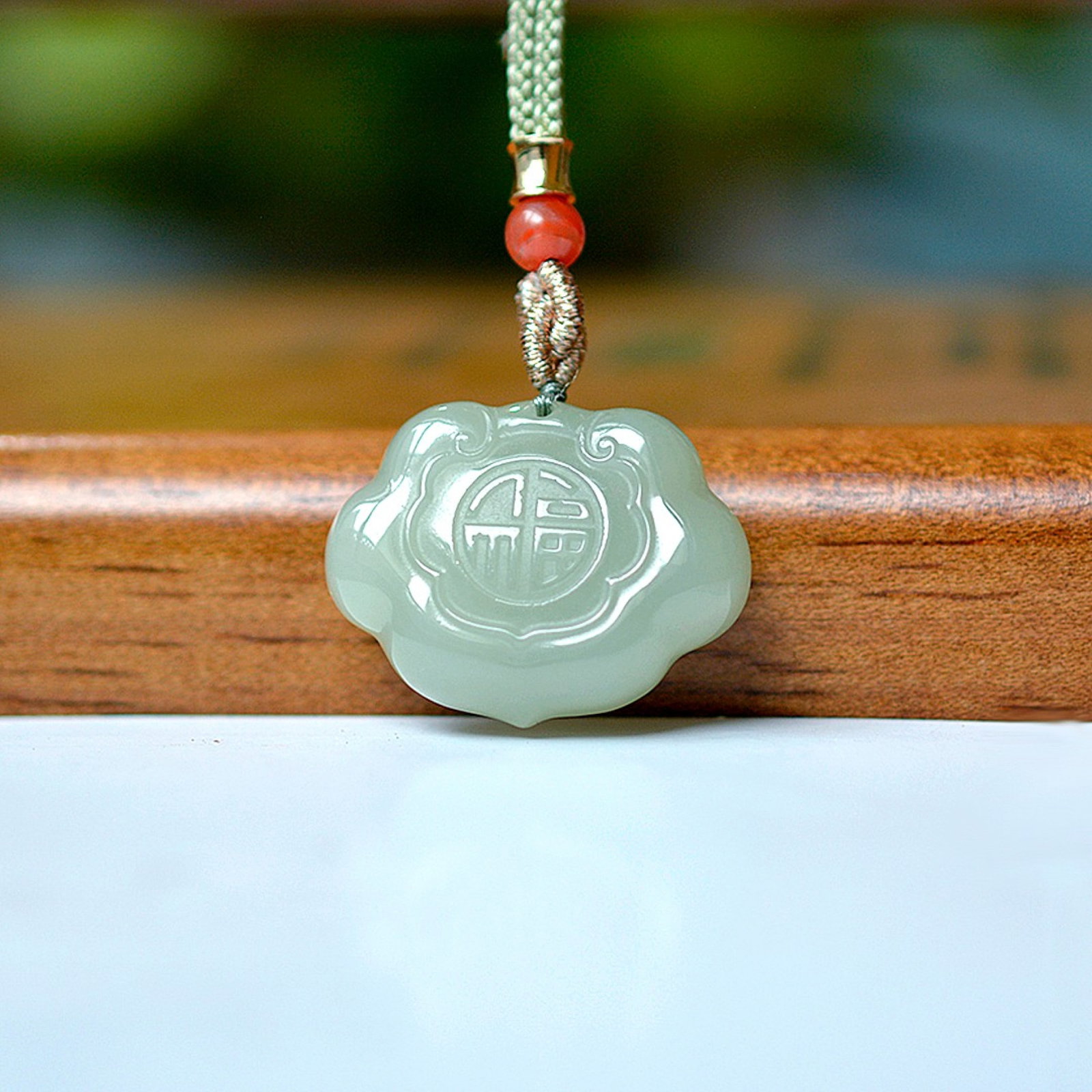 An Exquisite Greenish Jade Pendant: An Exquisite Greenish Jade Pendant,Size:0.9inx1.1in 青玉挂件