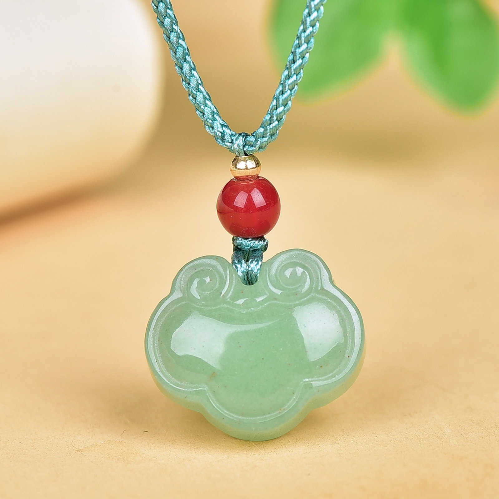 An Exquisite Greenish Jade Auspicious Cloud Pattern Pendant - 3