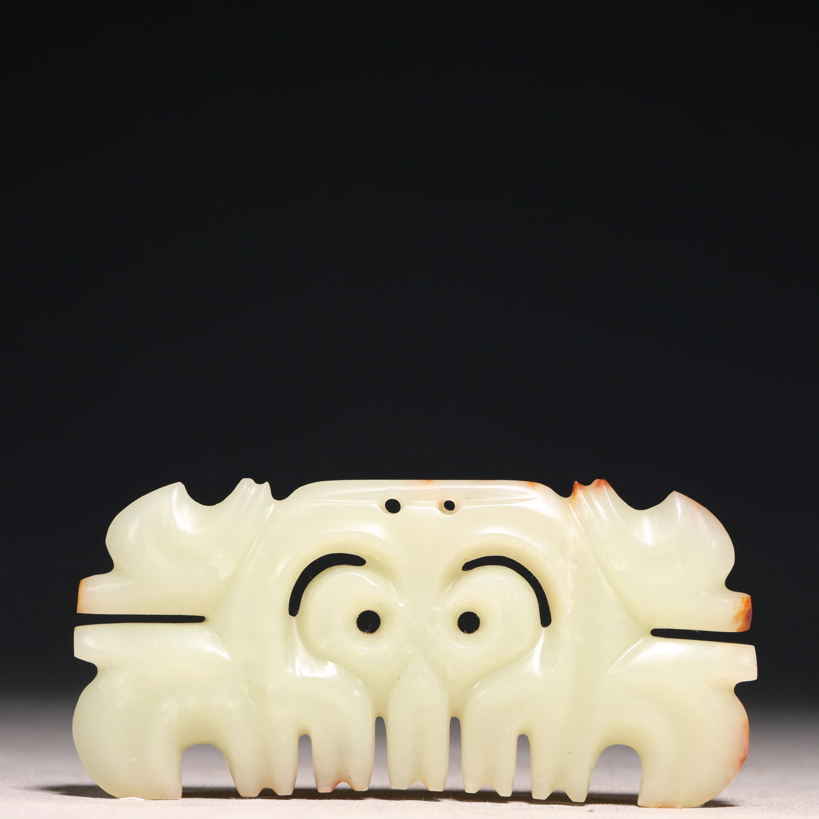 An Archaic Hongshan Culture White Jade Pendant: An Archaic Hongshan Culture White Jade Pendant,Ancient Time, China,Size:4.5inx2in,Weight:117g 红山文化白玉挂件,中国新石器&