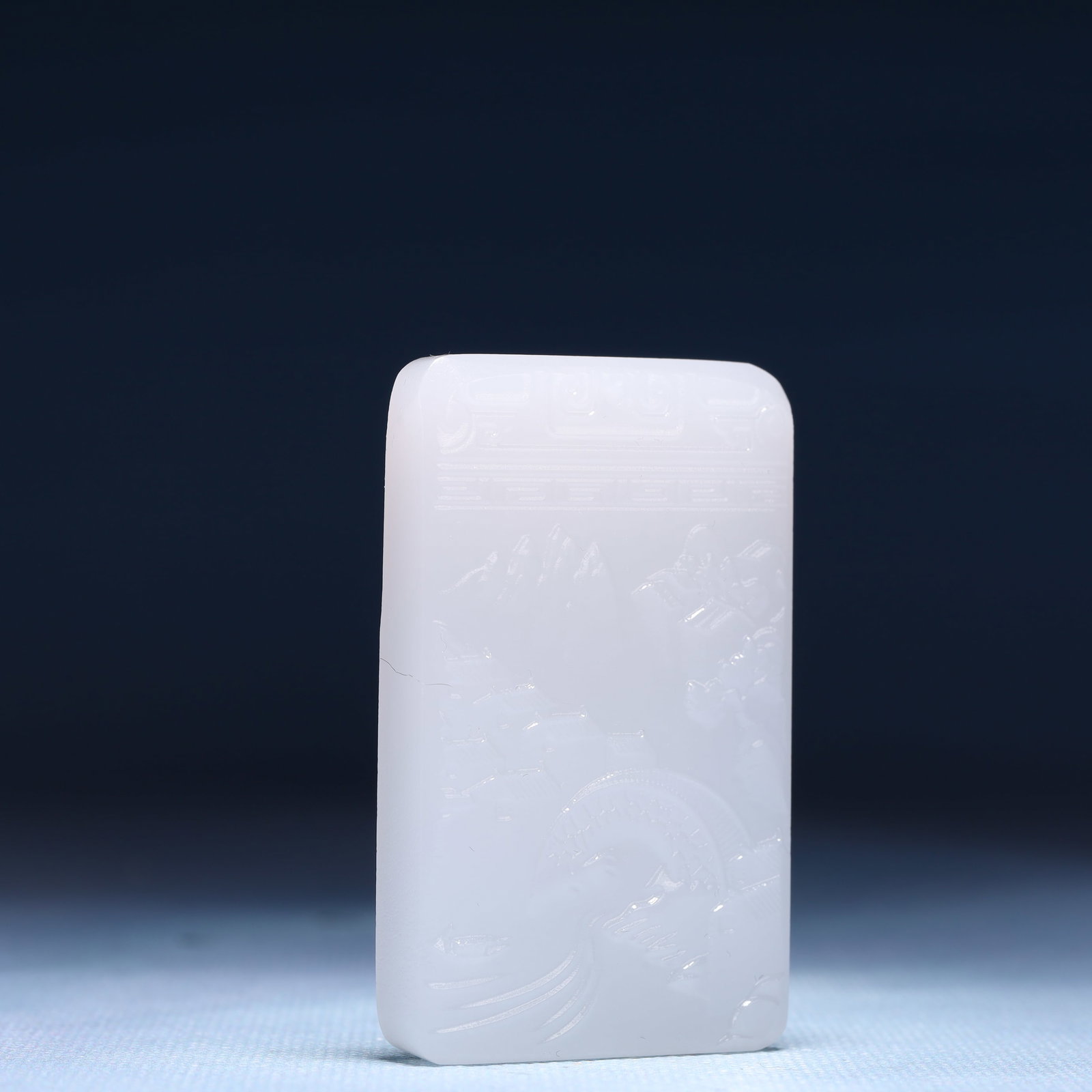 An Exquisite White Jade Landscape Pattern Pendant - 3