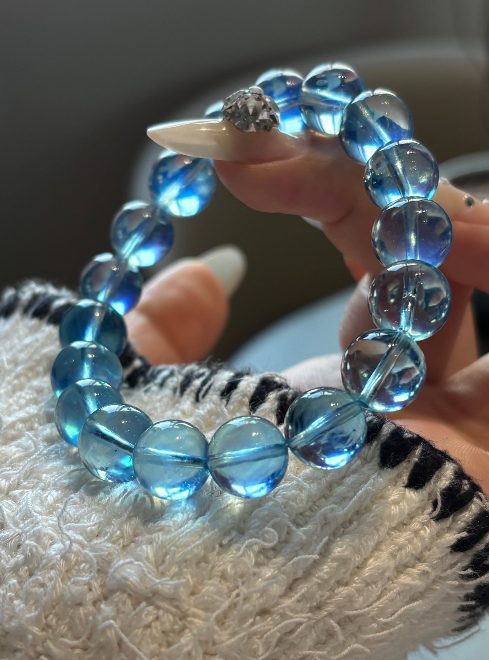 An Exquisite Aquamarine Bracelet: An Exquisite Aquamarine Bracelet,Size:0.4in,Weight:36g 海蓝宝手串