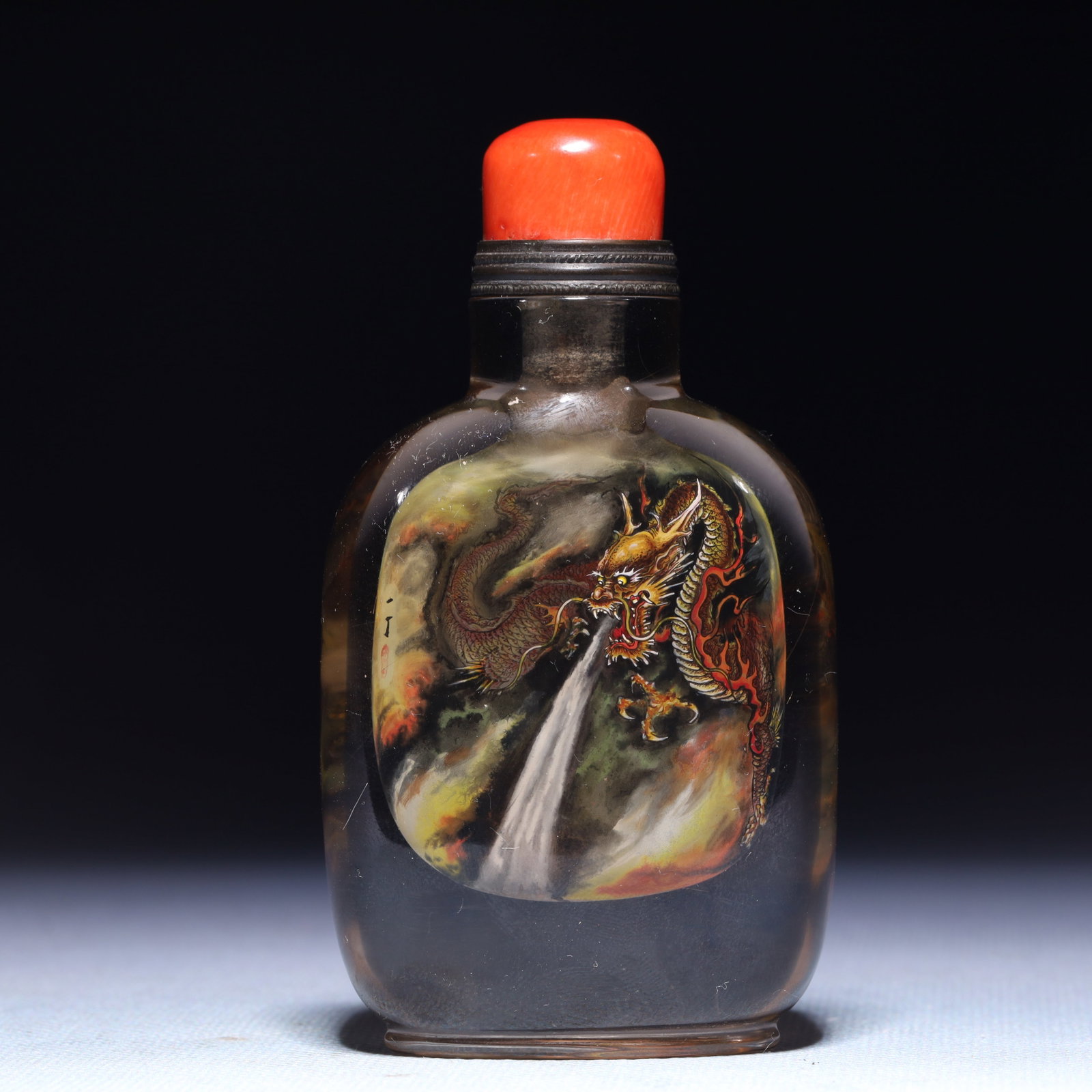 An Exquisite Crystal Dragon Pattern Snuff Bottle - 5
