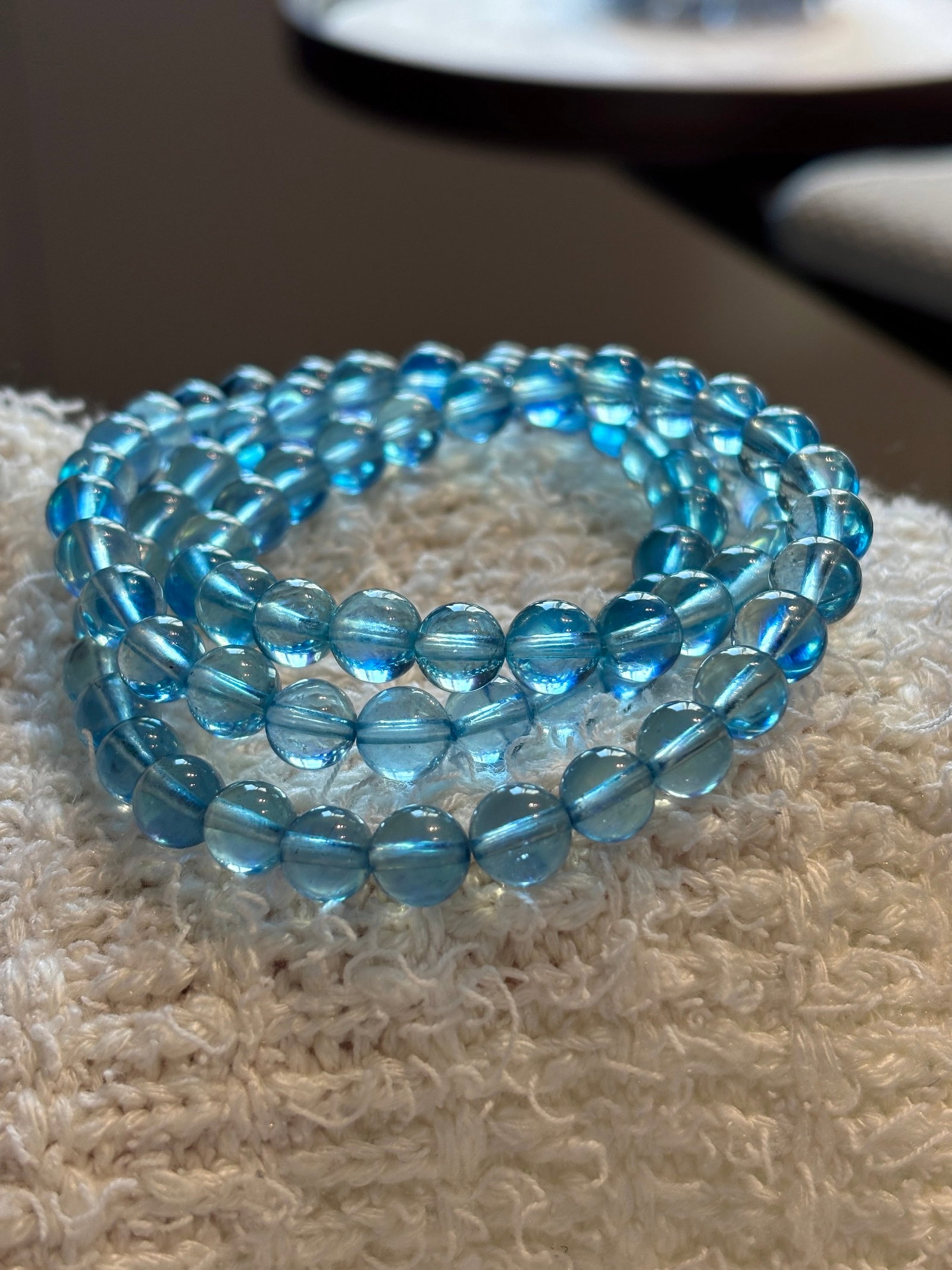 An Exquisite Aquamarine Bracelet: An Exquisite Aquamarine Bracelet,Size:0.3in,Weight:38.7g 海蓝宝手串
