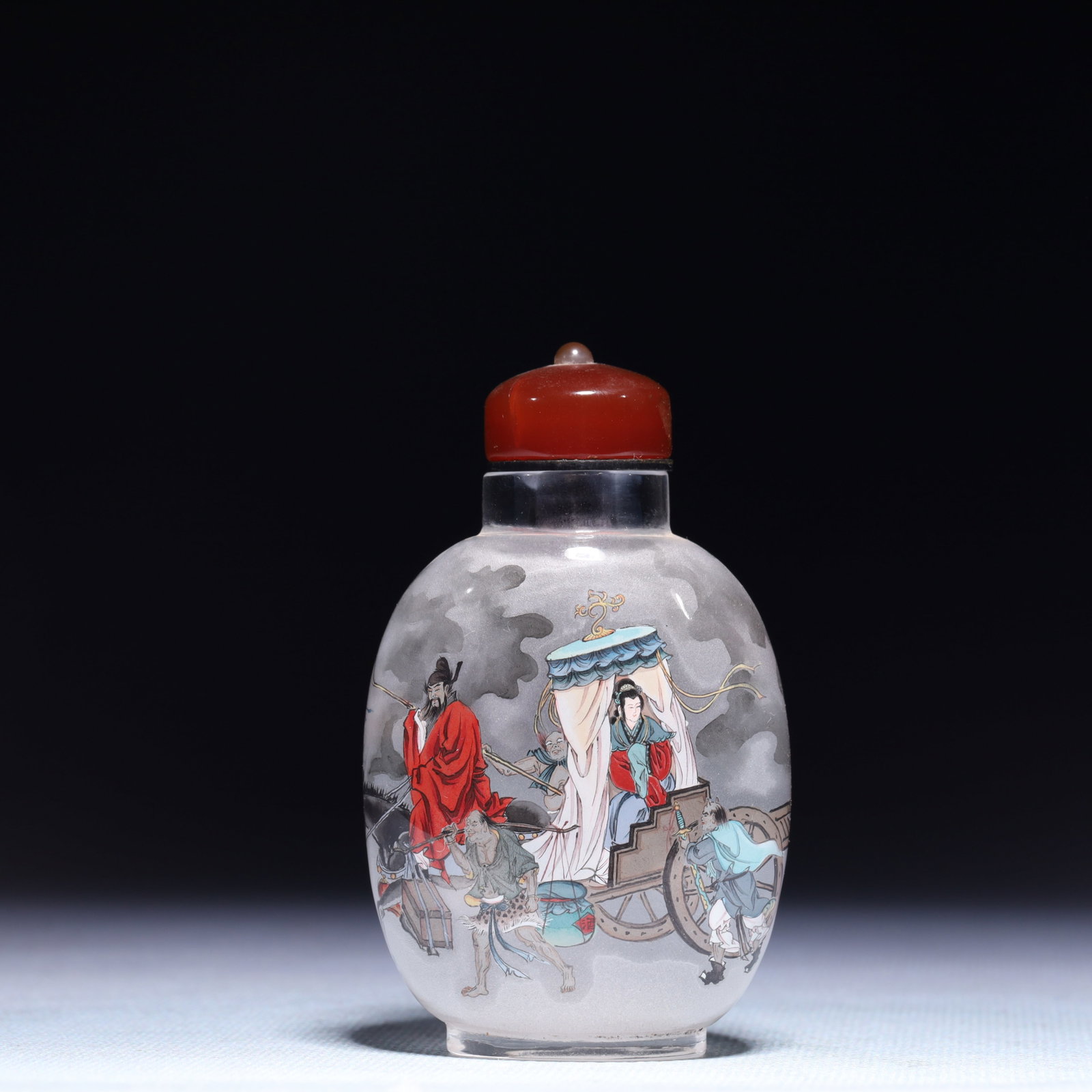 An Exquisite Crystal Character and Story Pattern Snuff Bottle: An Exquisite Crystal Character and Story Pattern Snuff Bottle,Qing Dynasty,China,Size:2inx1.2inx3.1in,Weight:68.5g