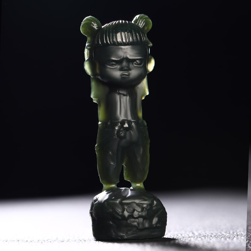 An Exquisite Cyan jade Figure Ornament: An Exquisite Cyan jade Figure Ornament,Size:2.4inx0.8inx0.7in 青玉人物摆件