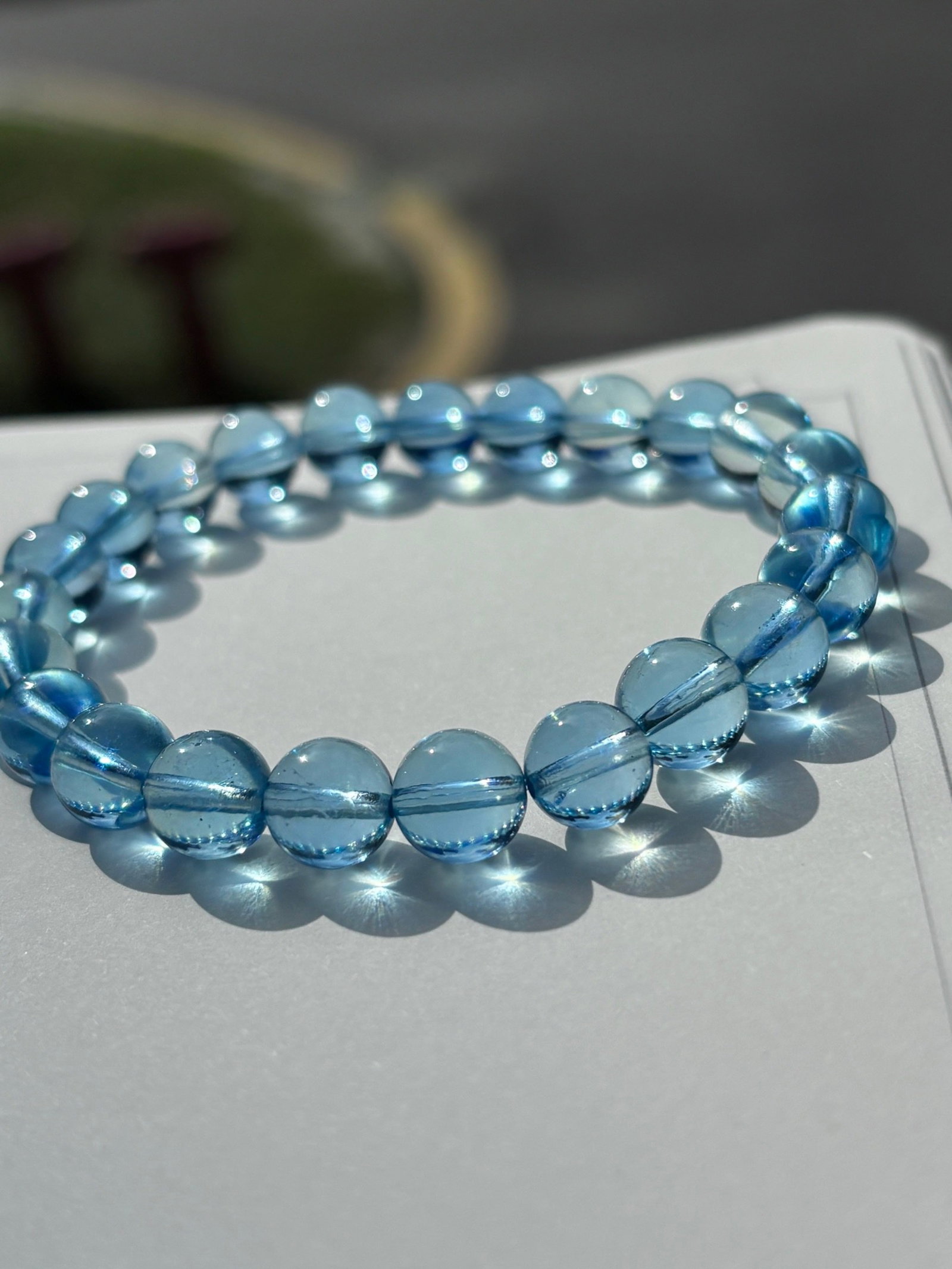 An Exquisite Aquamarine Bracelets: An Exquisite Aquamarine Bracelets,Size:0.3in,Weight:17.5g 海蓝宝手串