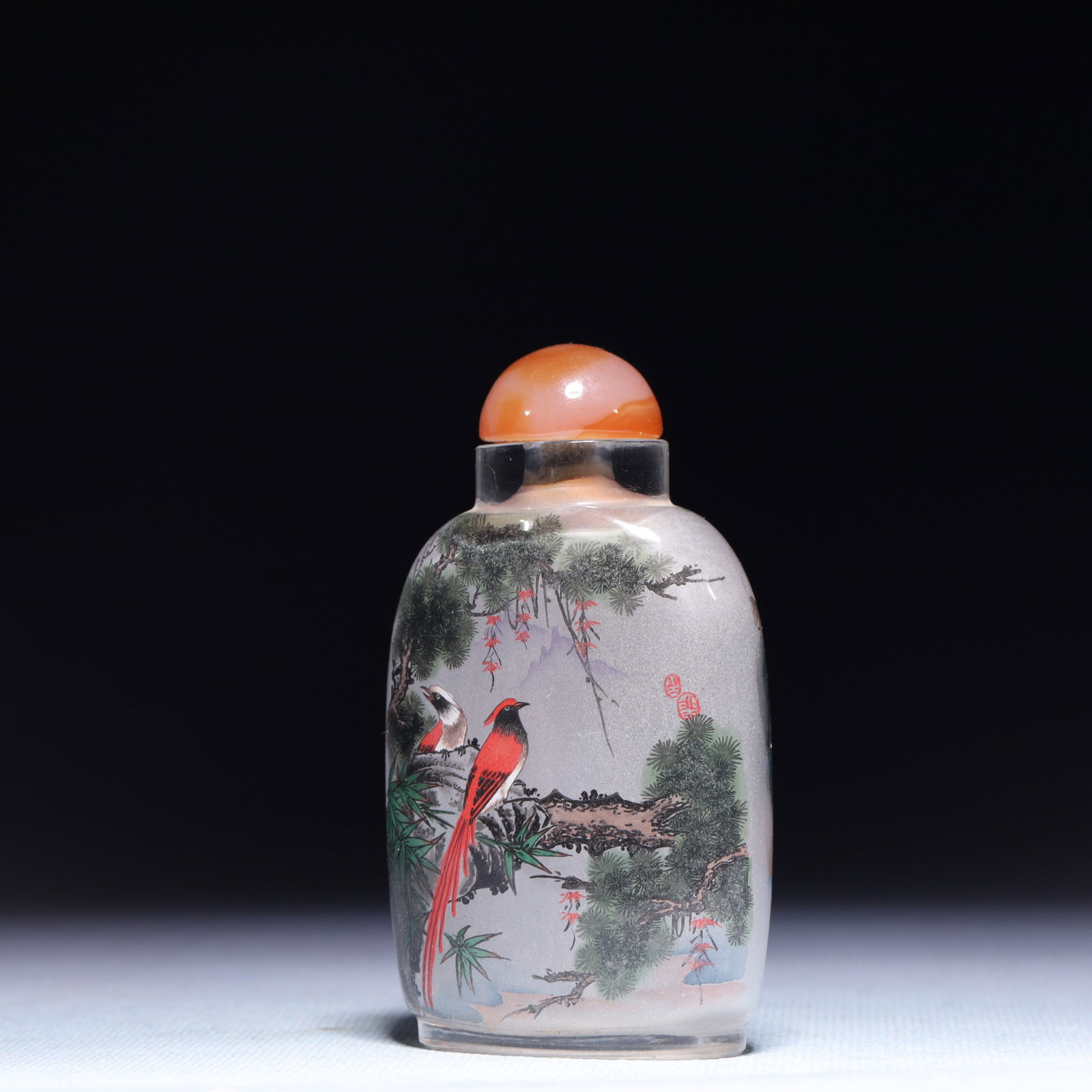 An Exquisite Crystal Bird Pattern Snuff Bottle - 2