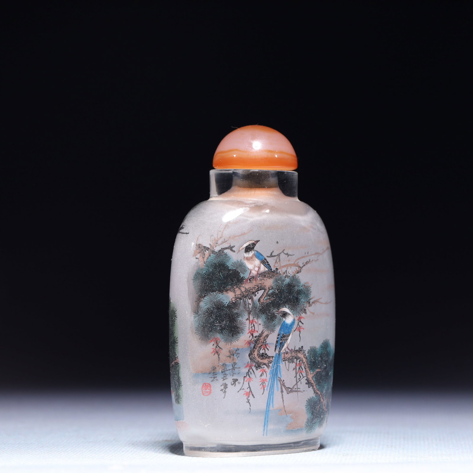 An Exquisite Crystal Bird Pattern Snuff Bottle - 4
