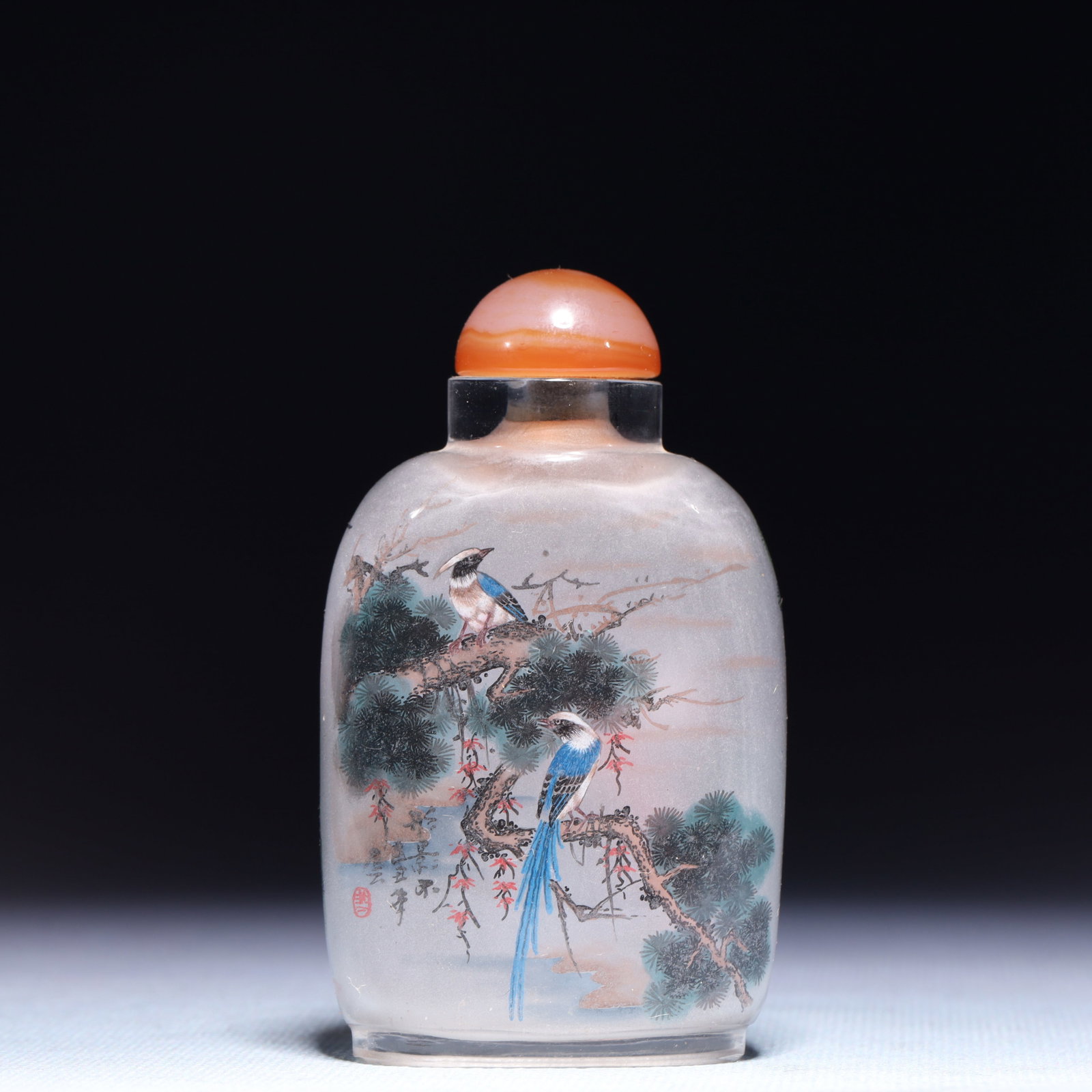 An Exquisite Crystal Bird Pattern Snuff Bottle - 5