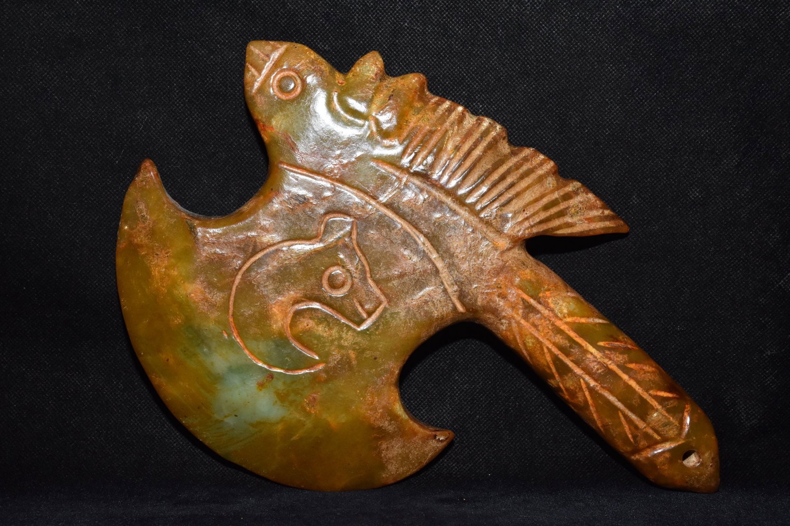An Exquisite White Jade Axe-Shaped Pendant (1 of 6)