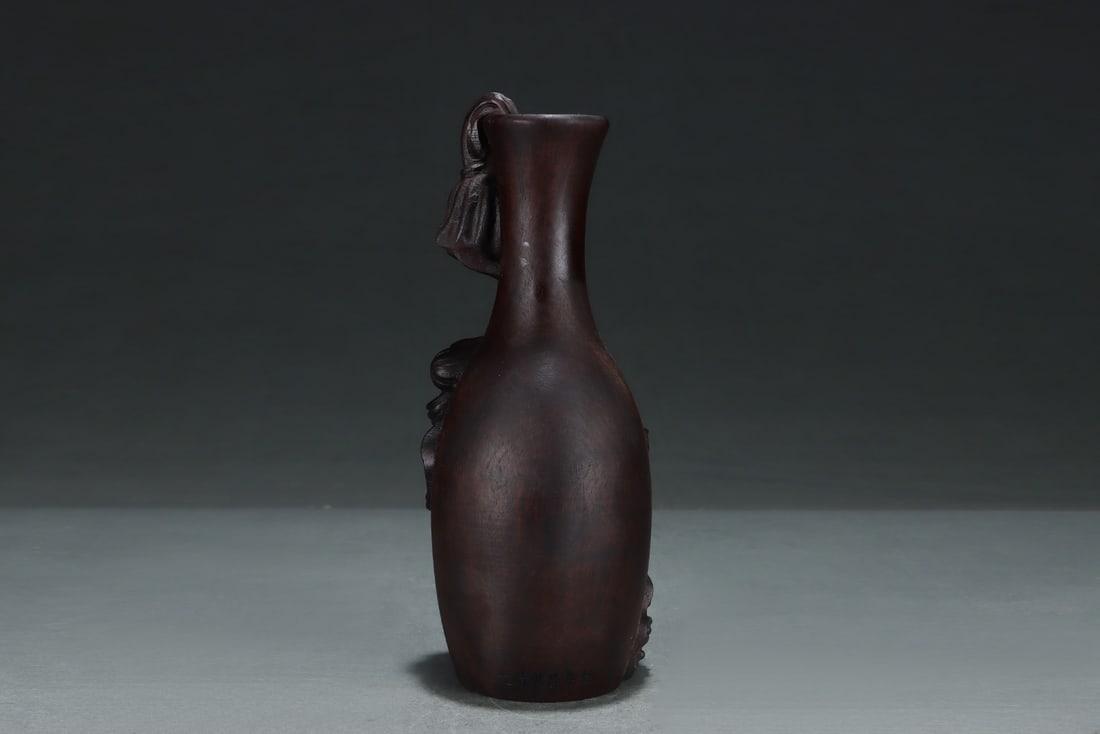 An Exquisite Eaglewood Lotus Leaf and Fish Pattern Vase (1 of 7)