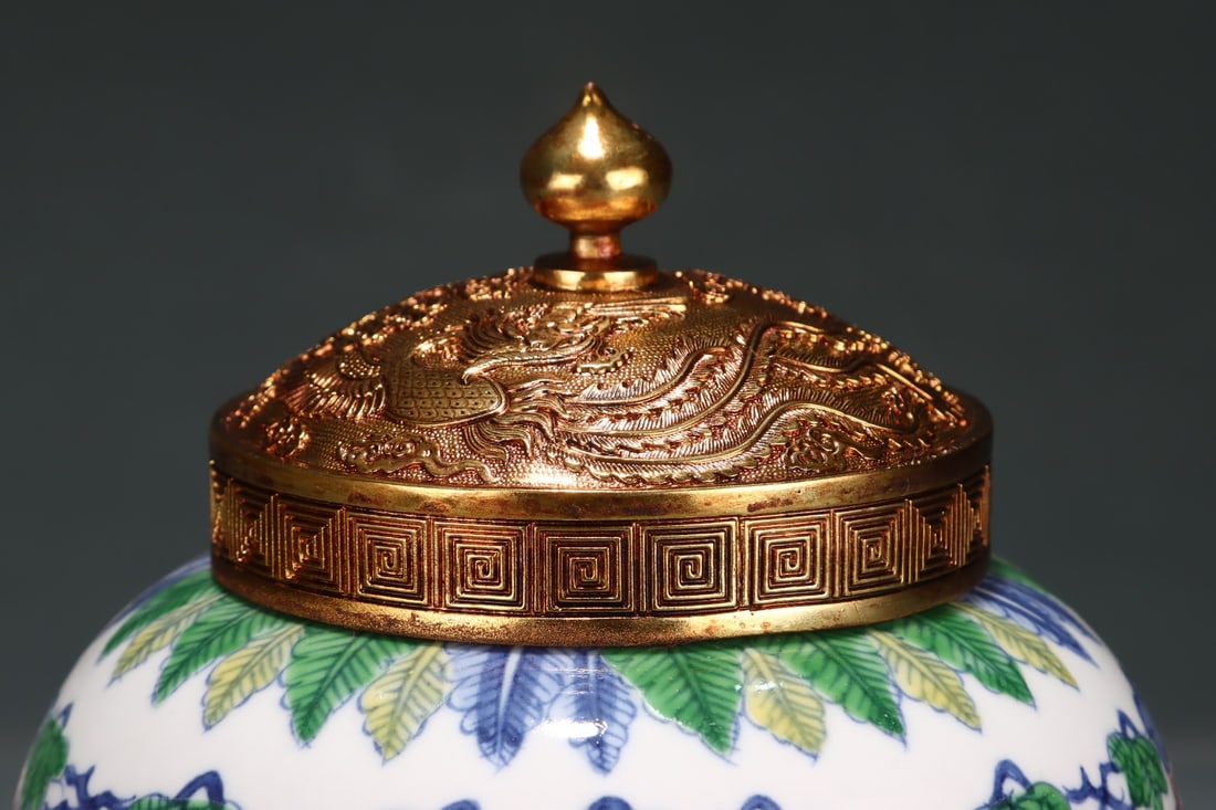 An Exquisite Doucai Grapes Pattern Jar - 4