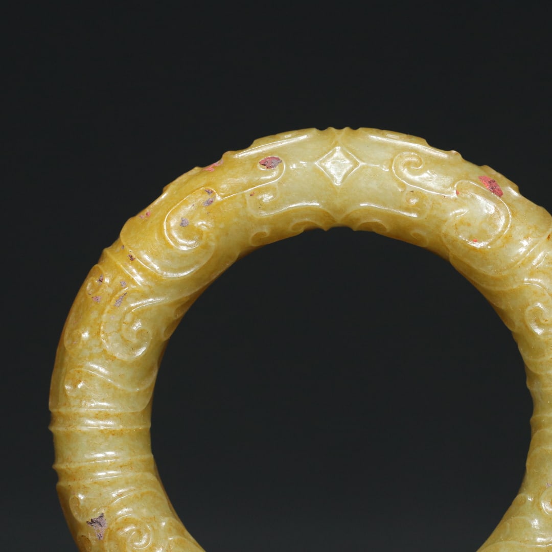An Exquisite White Jade Beast-Face Pattern Bracelets - 8