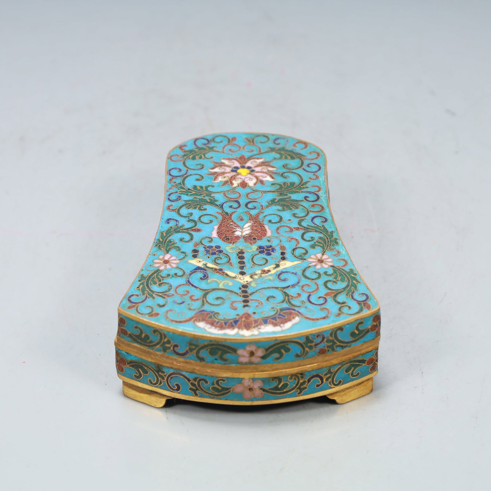 A Exquisite Cloisonne Lotus Pattern Inkstone (1 of 8)