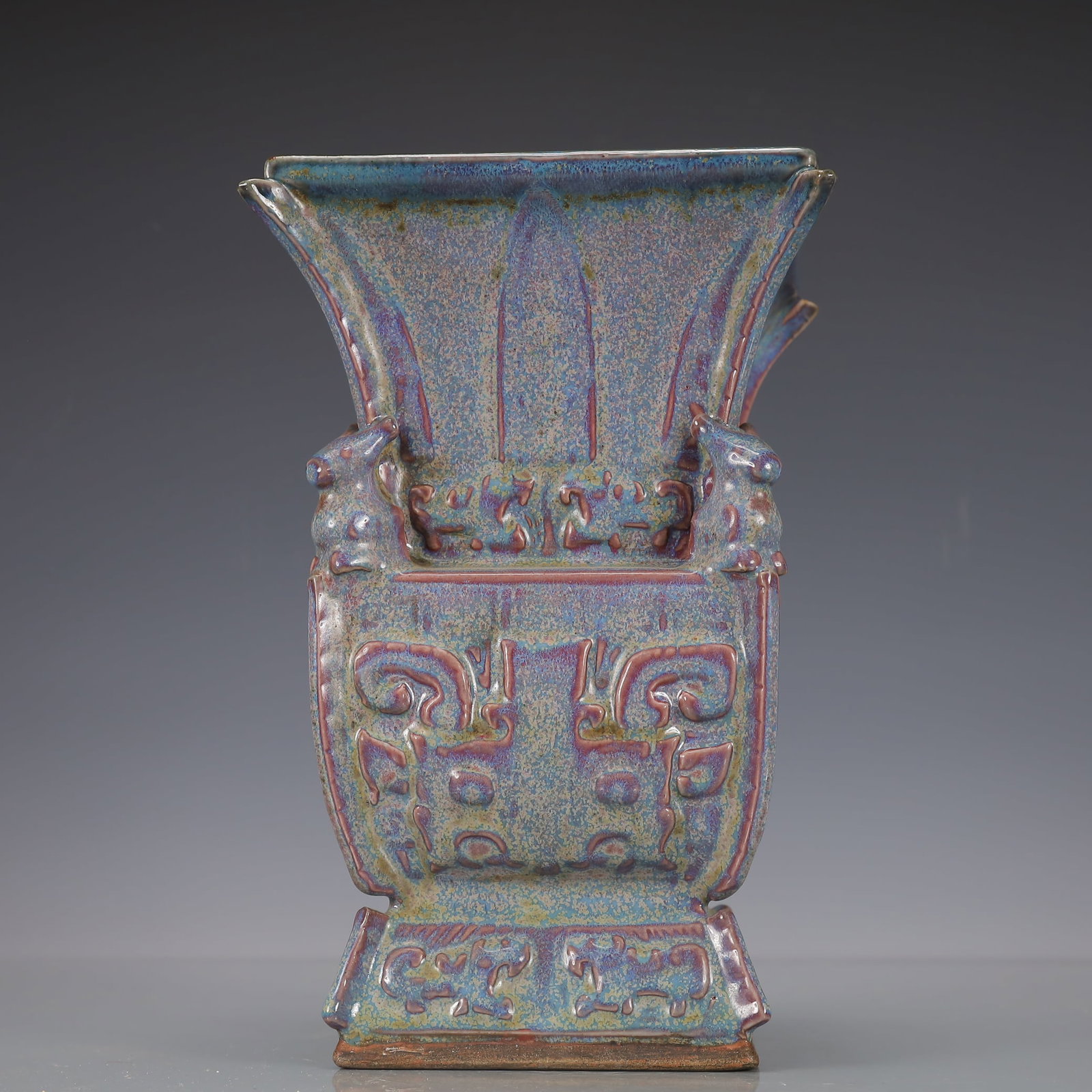 A Exquisite Jun yao Beast-Face Pattern Vase - 5