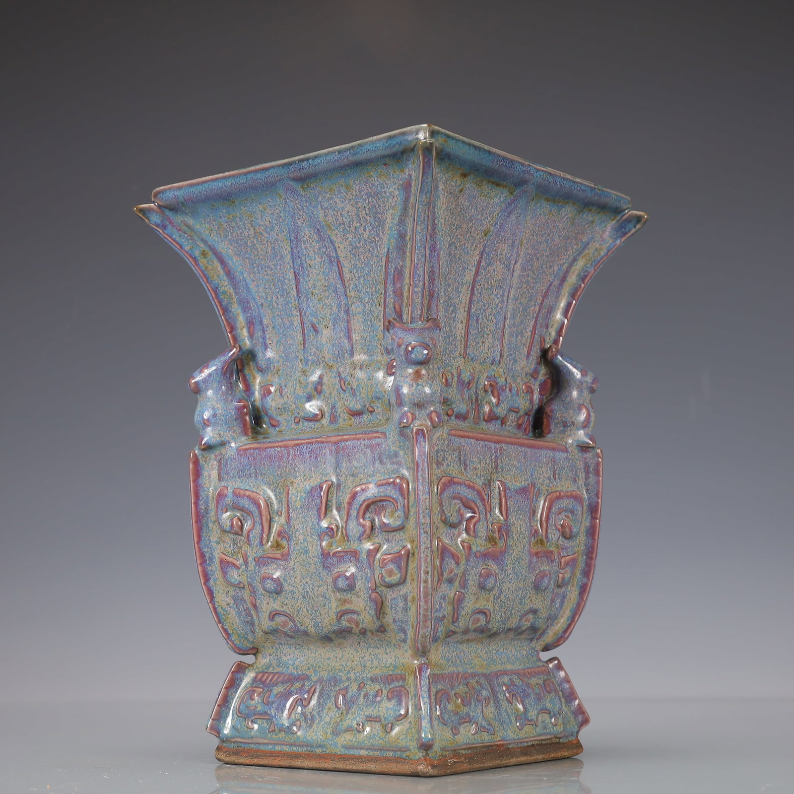 A Exquisite Jun yao Beast-Face Pattern Vase - 6