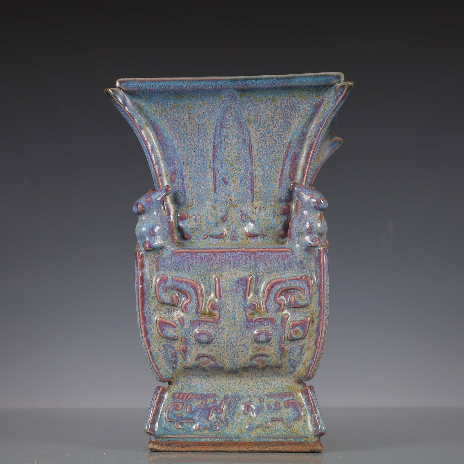 A Exquisite Jun yao Beast-Face Pattern Vase - 7