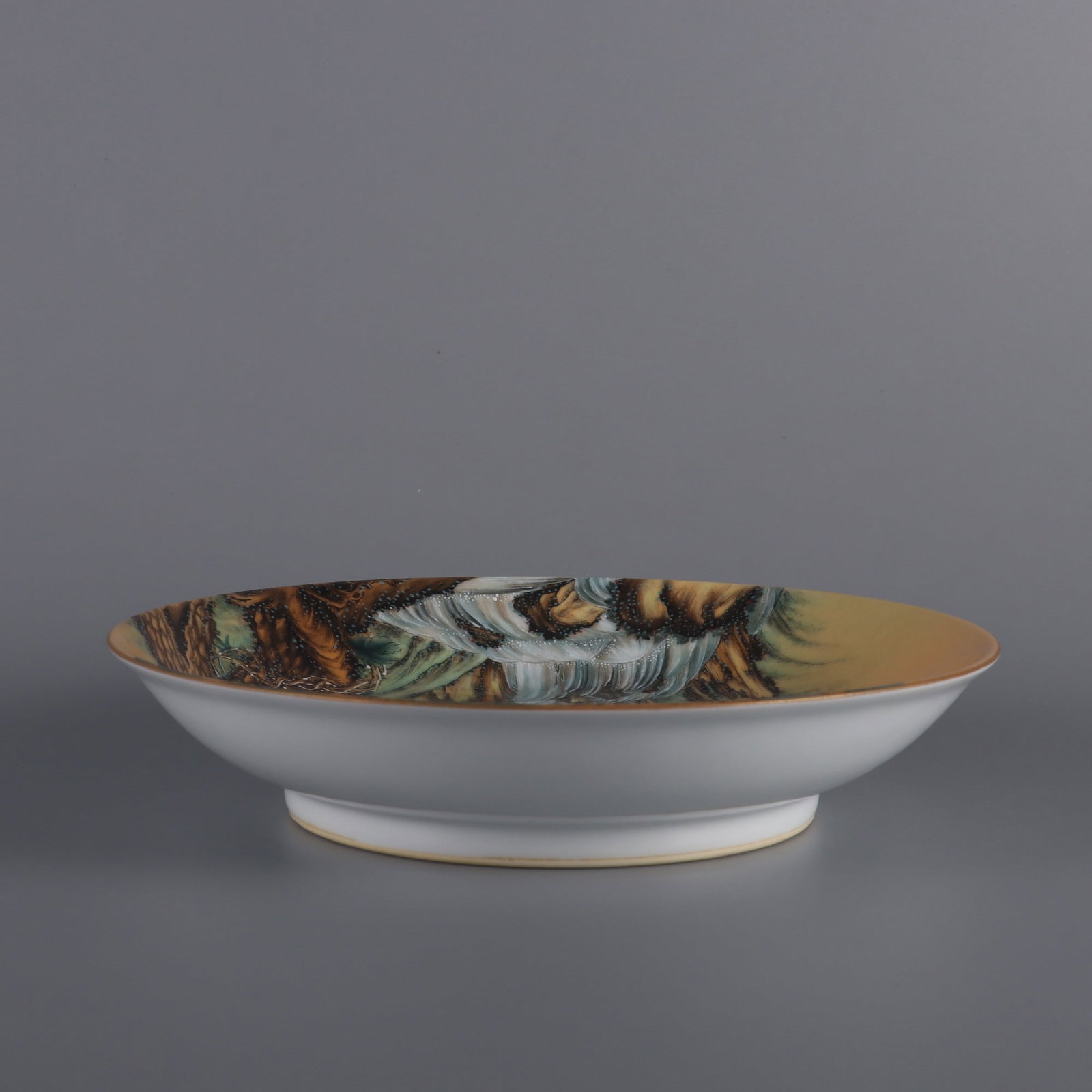 An Exquisite Enamel Eagle Pattern Pine Pattern Poem Plate - 6