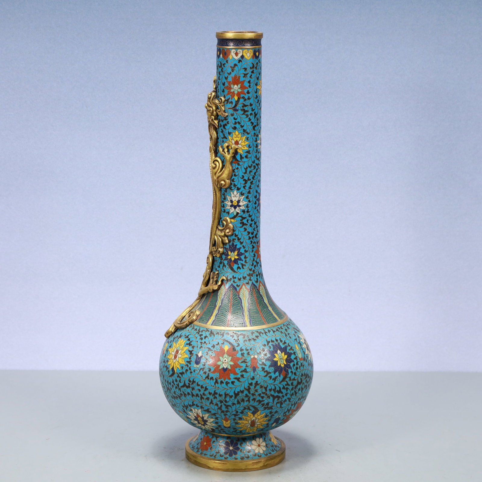 A Exquisite Cloisonne Lotus Pattern Dragon Pattern Vase - 4